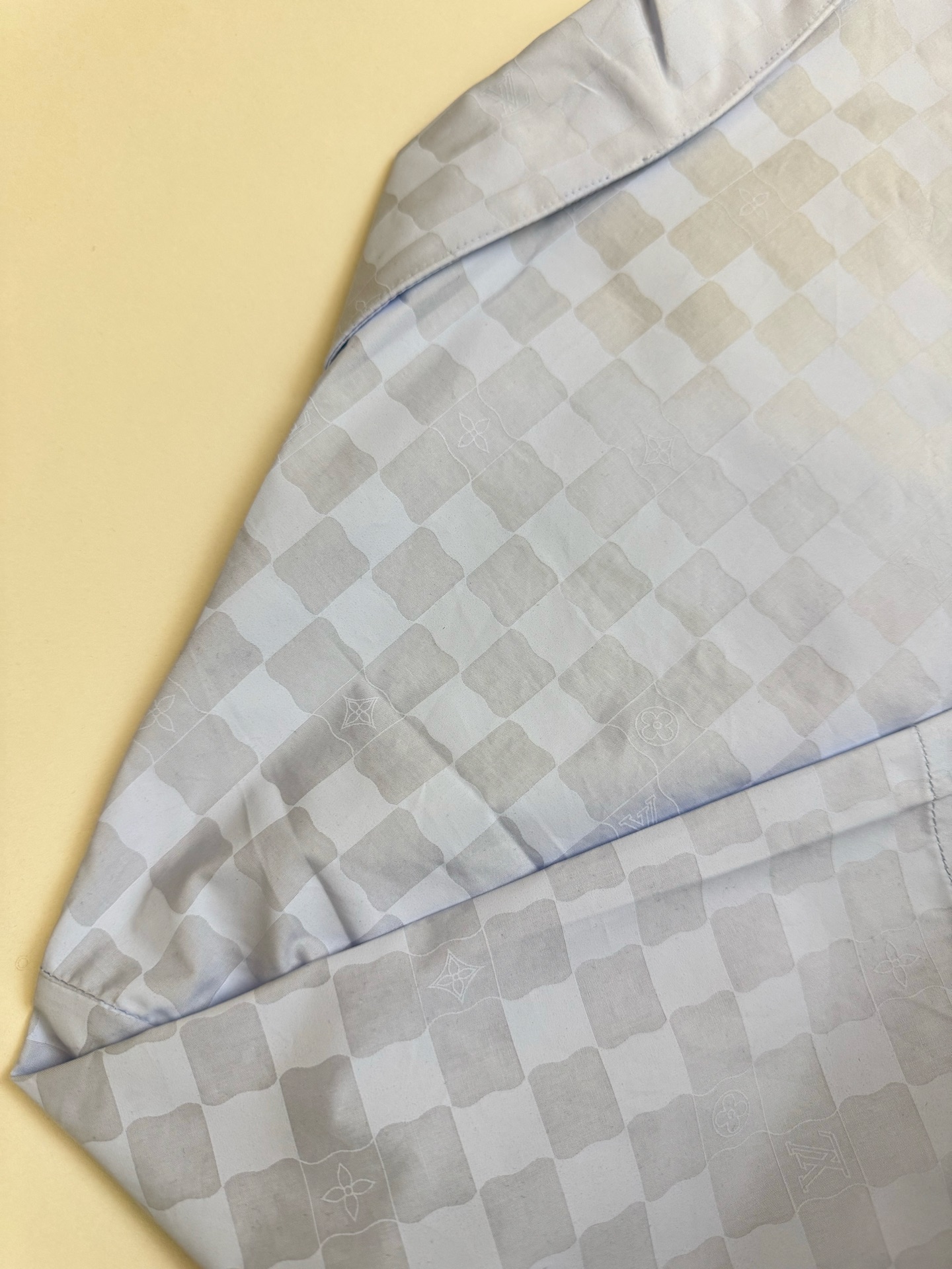 Louis Vuitton 1v 路易 26ss棋盘格蓝色小格子衬衫短袖