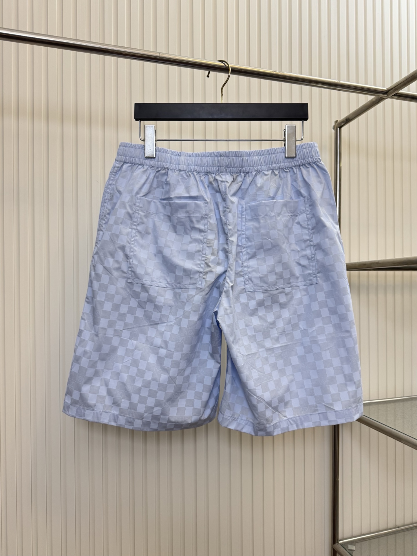 Louis Vuitton 1v 路易 26ss棋盘格蓝色小格子短裤