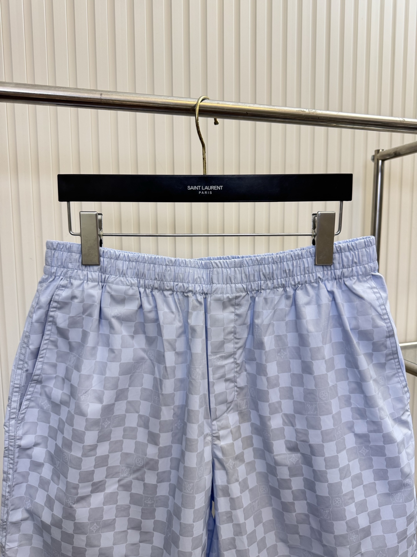 Louis Vuitton 1v 路易 26ss棋盘格蓝色小格子短裤