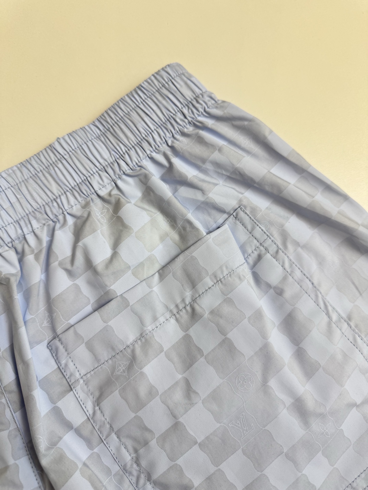 Louis Vuitton 1v 路易 26ss棋盘格蓝色小格子短裤