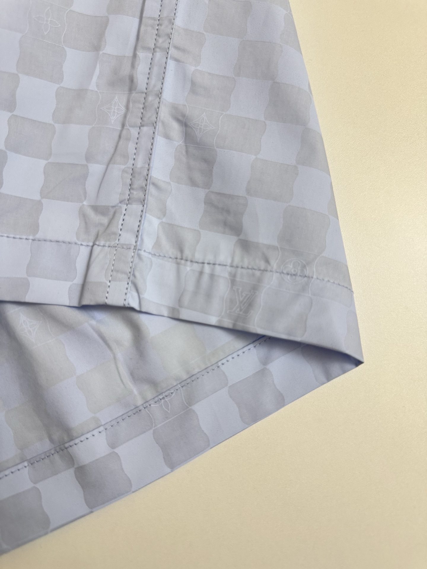 Louis Vuitton 1v 路易 26ss棋盘格蓝色小格子短裤