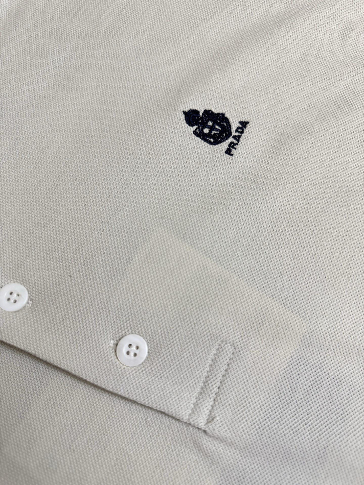 Prada Prad 普拉达 小标刺绣翻领polo衫短袖
