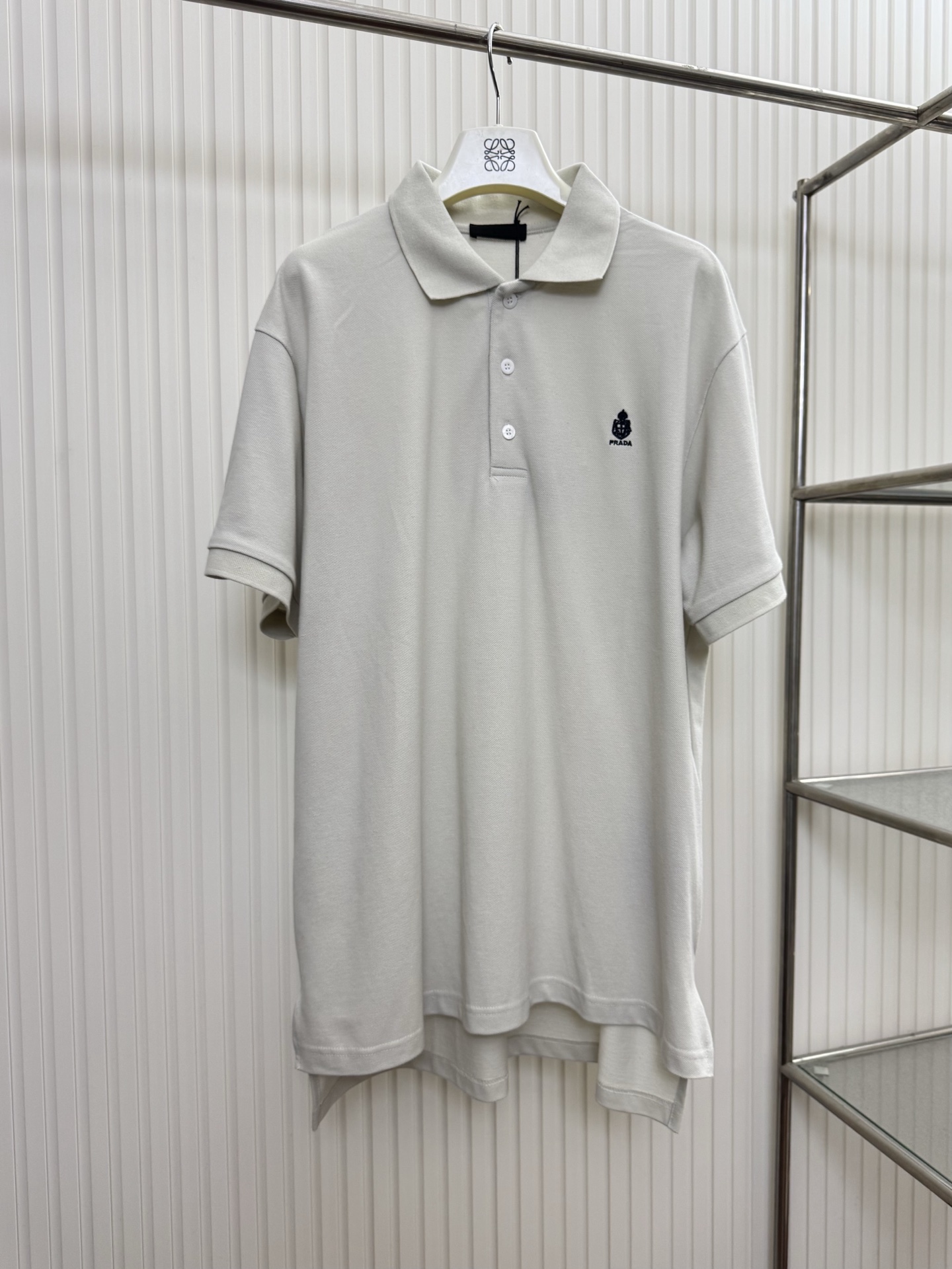Prada Prad 普拉达 小标刺绣翻领polo衫短袖