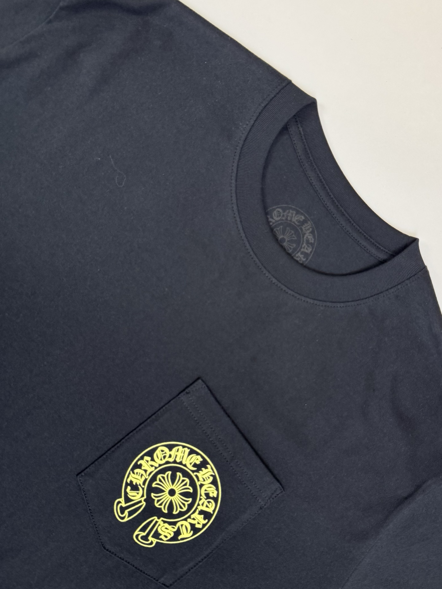 Chrome Hearts CH 克罗心 荧光黄马蹄印花短袖T恤