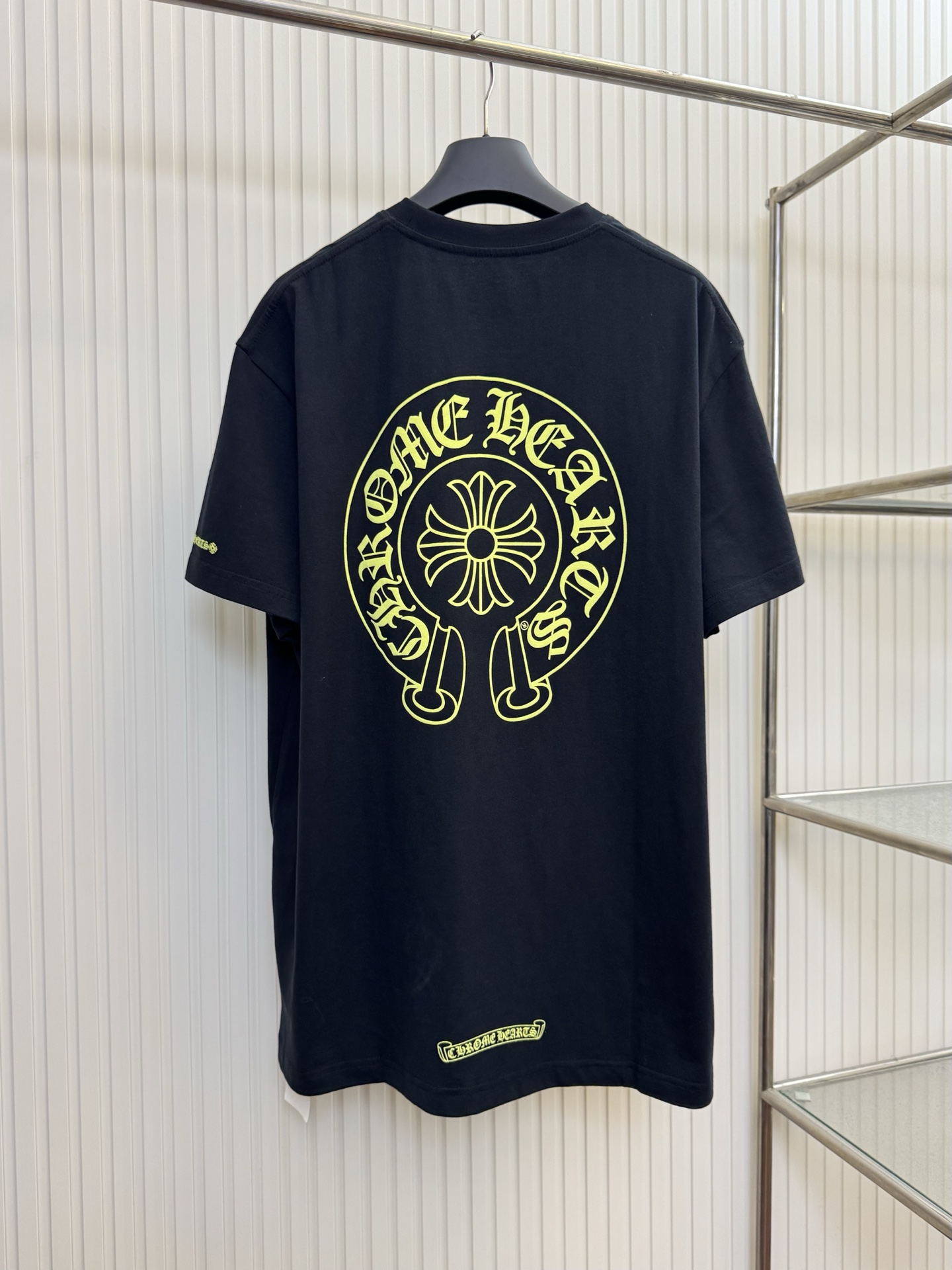 Chrome Hearts CH 克罗心 荧光黄马蹄印花短袖T恤