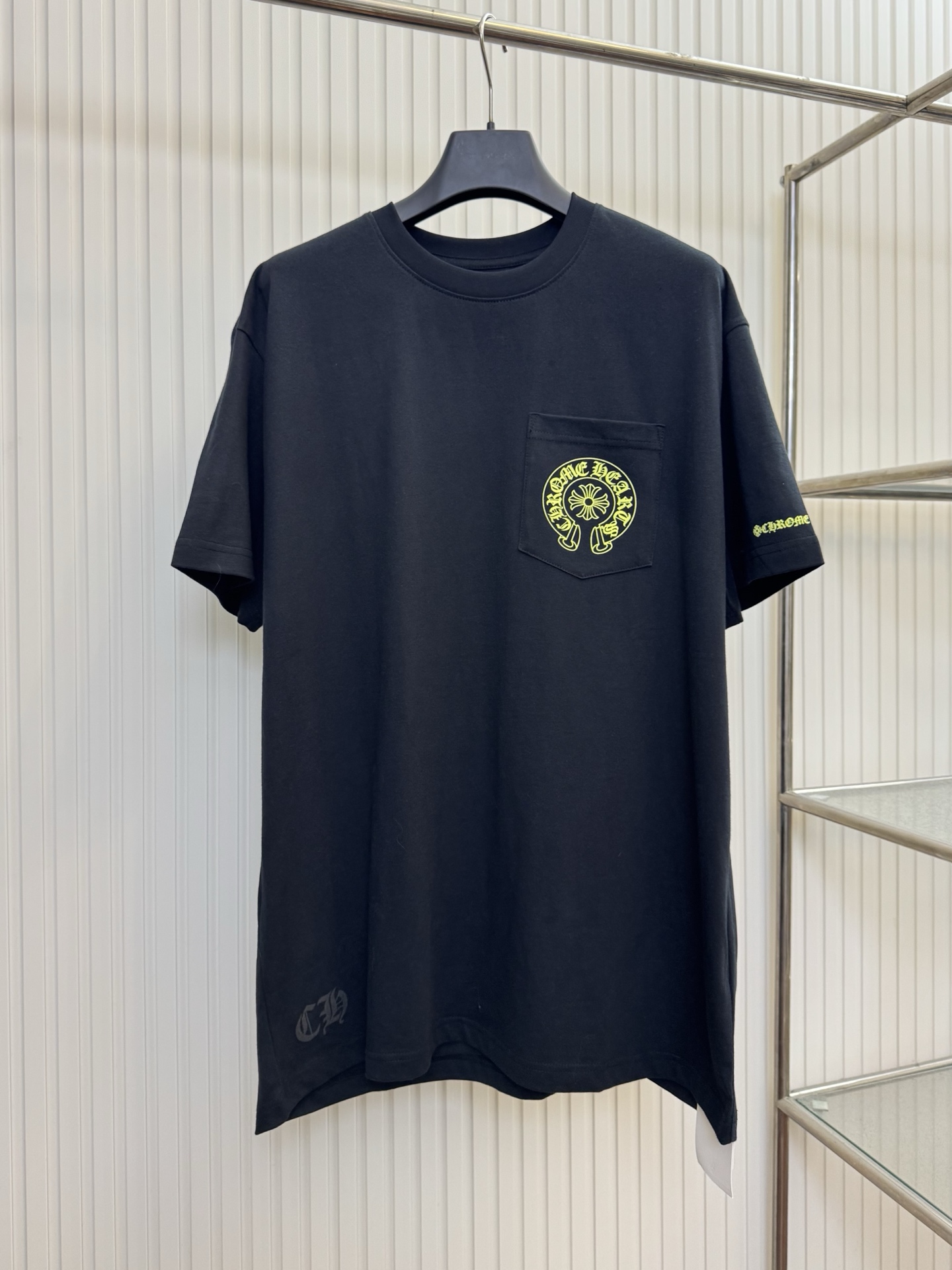 Chrome Hearts CH 克罗心 荧光黄马蹄印花短袖T恤