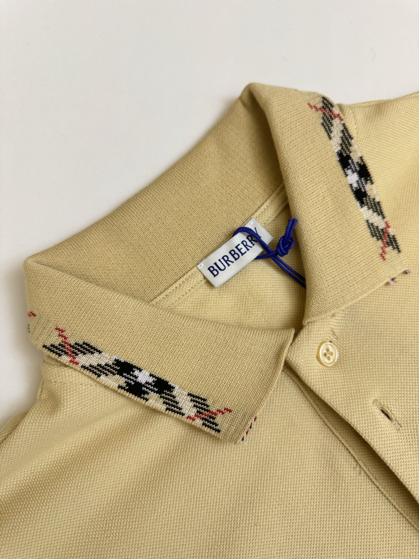 Burberry Bbr 巴宝莉小标刺绣格纹翻领polo衫短袖