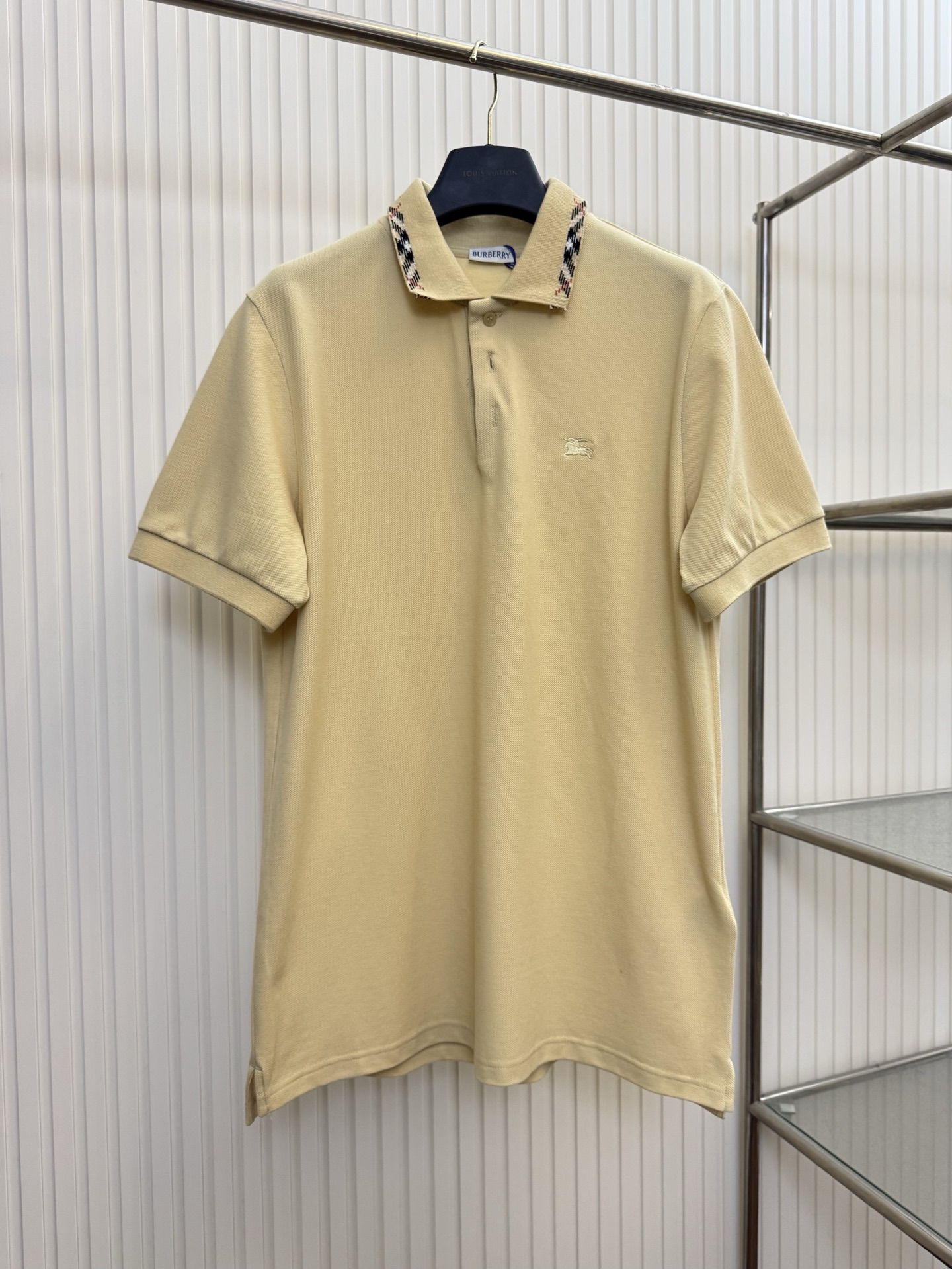 Burberry Bbr 巴宝莉小标刺绣格纹翻领polo衫短袖