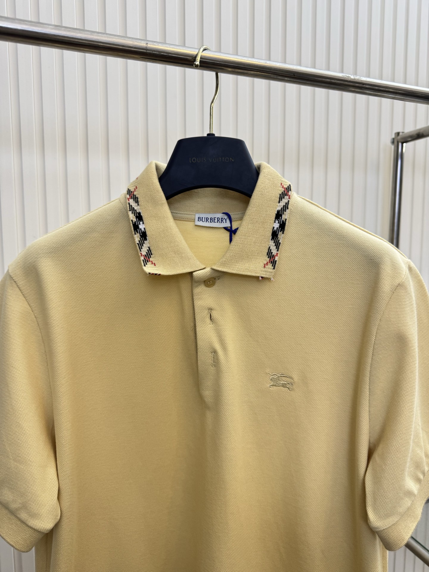 Burberry Bbr 巴宝莉小标刺绣格纹翻领polo衫短袖