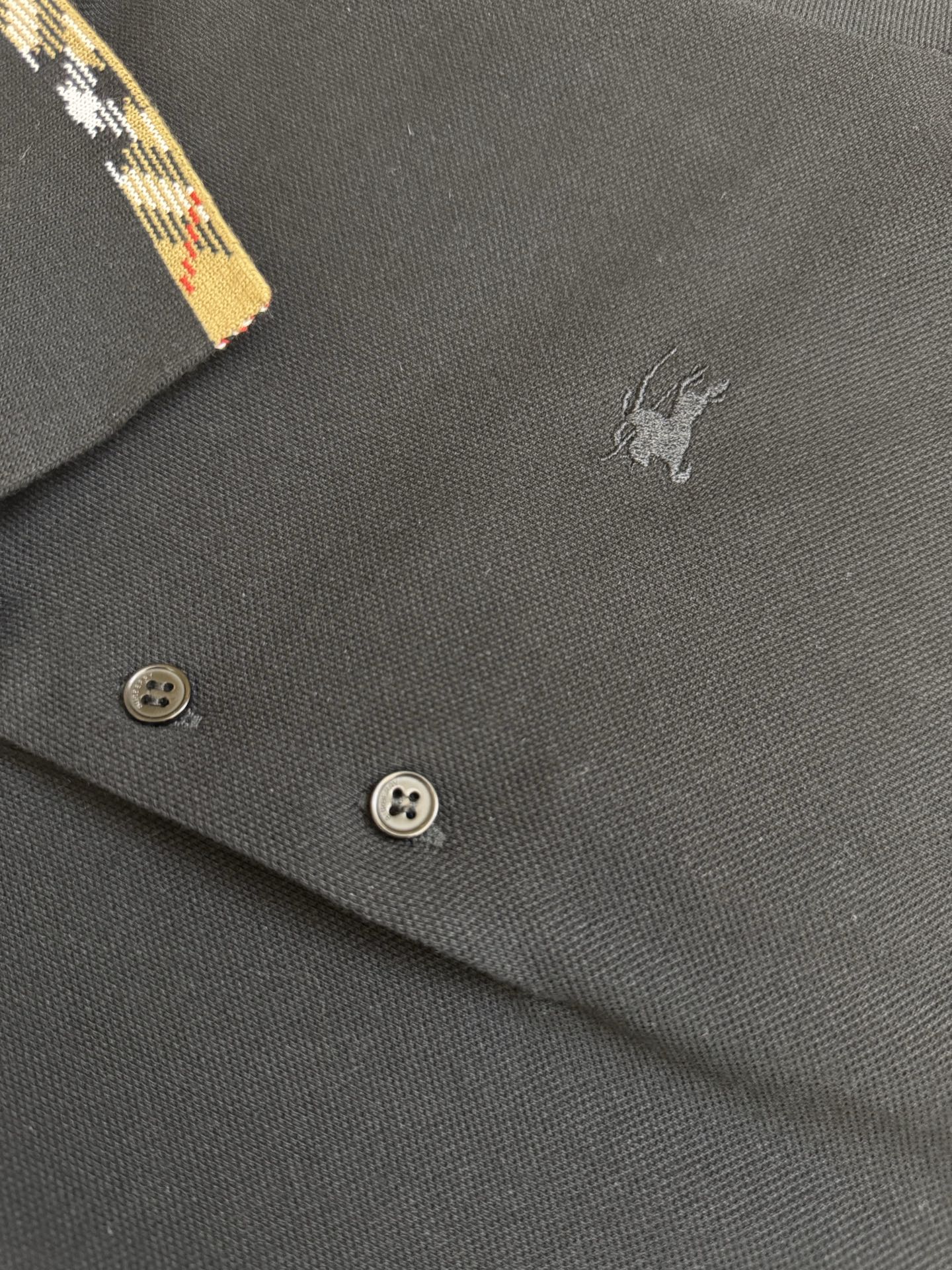 Burberry Bbr 巴宝莉小标刺绣格纹翻领polo衫短袖