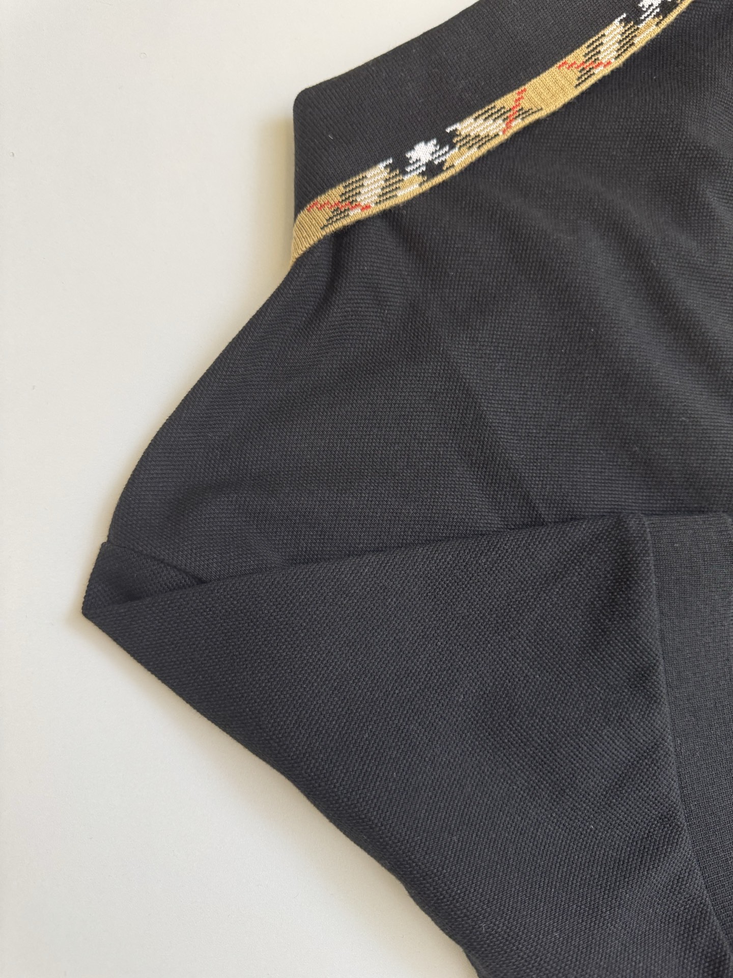 Burberry Bbr 巴宝莉小标刺绣格纹翻领polo衫短袖