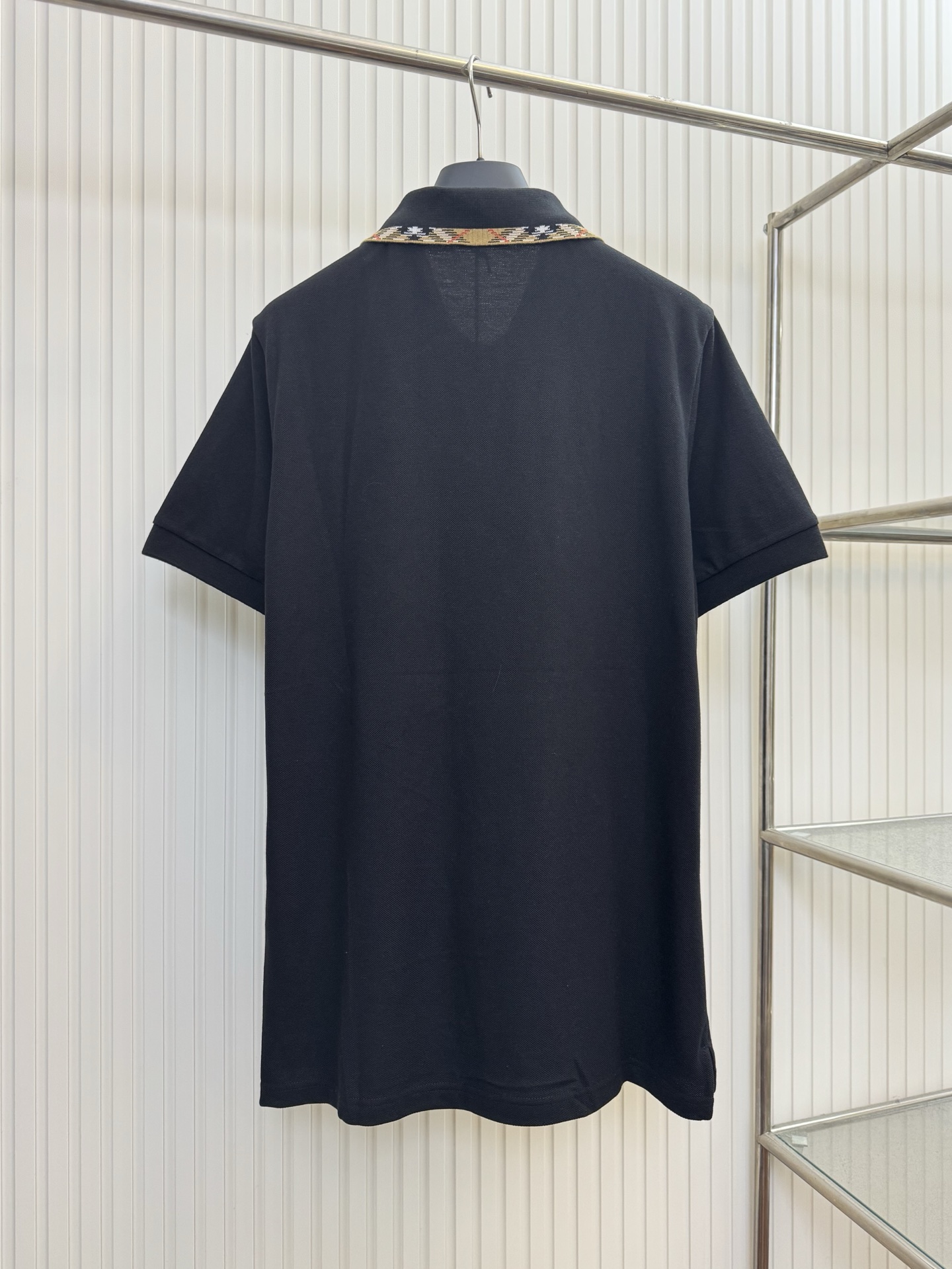 Burberry Bbr 巴宝莉小标刺绣格纹翻领polo衫短袖