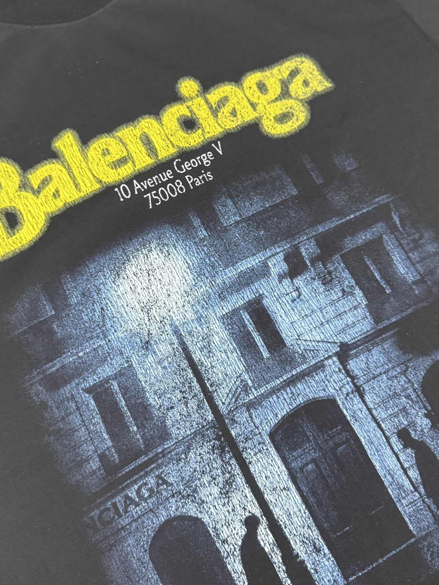 Balenciaga Bal 巴黎SS26 街道灯光夜景印花短袖T恤
