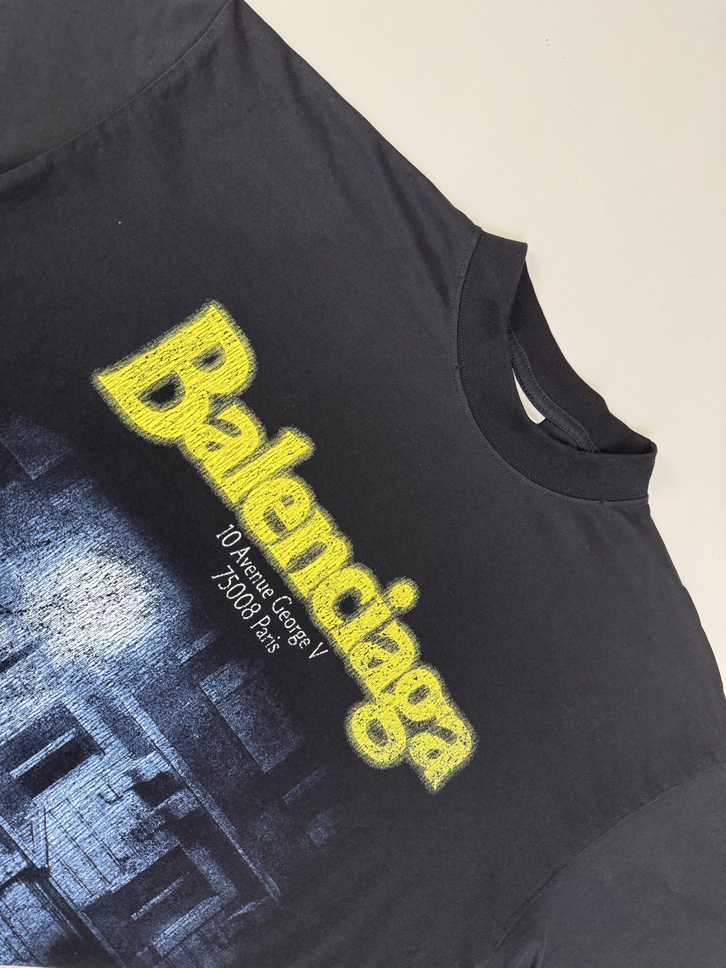 Balenciaga Bal 巴黎SS26 街道灯光夜景印花短袖T恤
