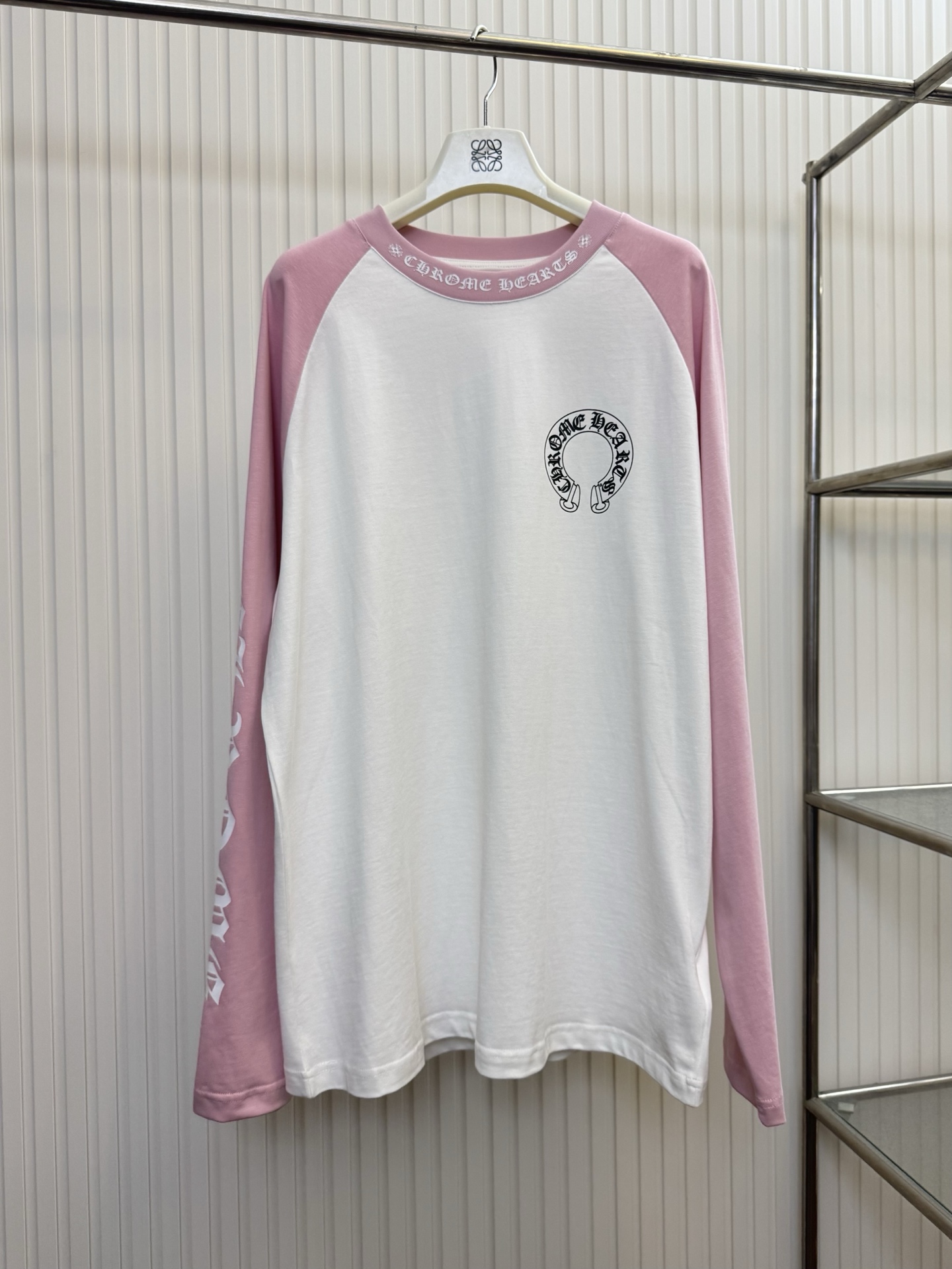 Chrome Hearts CH 克罗心 马蹄印梵文字母绣臂撞色长袖