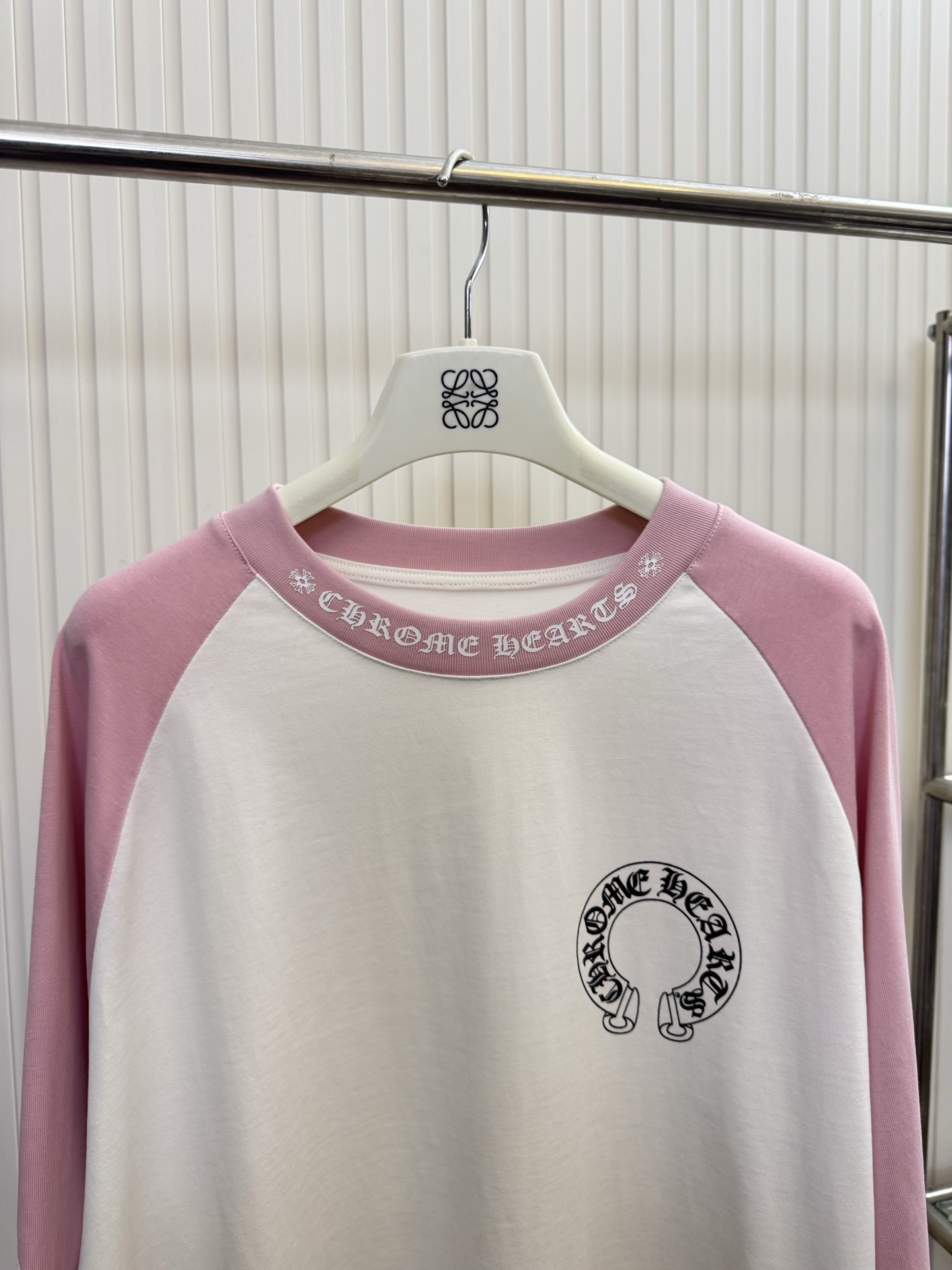 Chrome Hearts CH 克罗心 马蹄印梵文字母绣臂撞色长袖