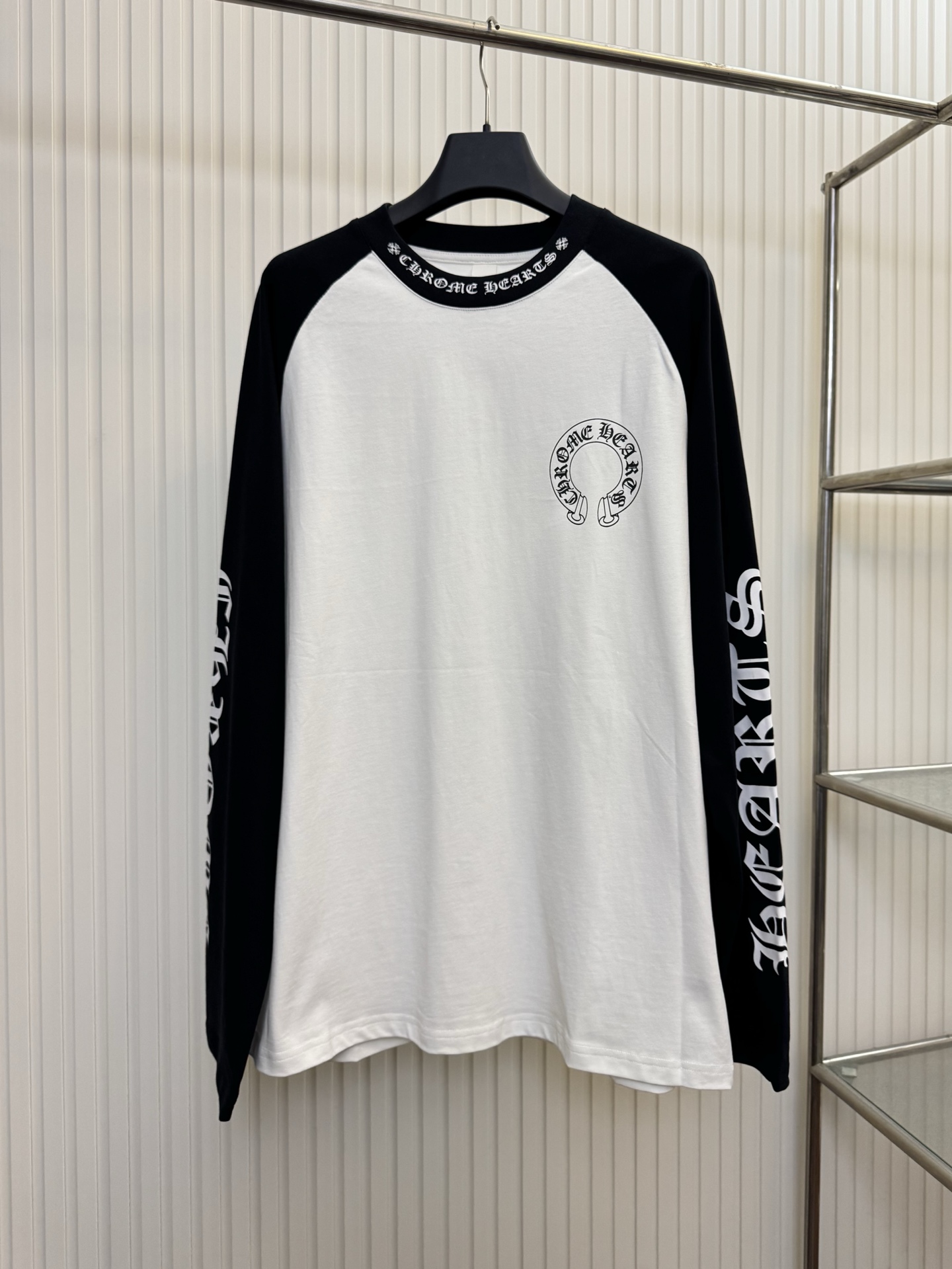 Chrome Hearts CH 克罗心 马蹄印梵文字母绣臂撞色长袖