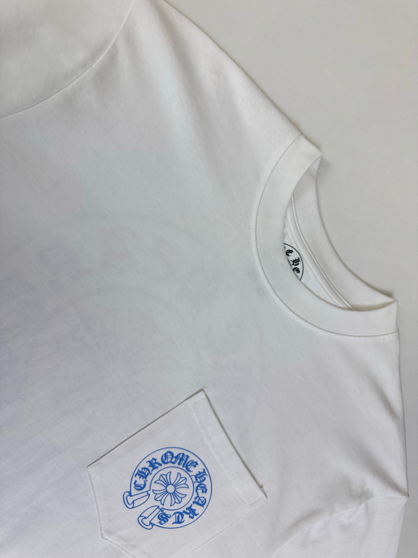 Chrome Hearts CH 克罗心 口袋马蹄印字母十字架绣臂长袖T恤