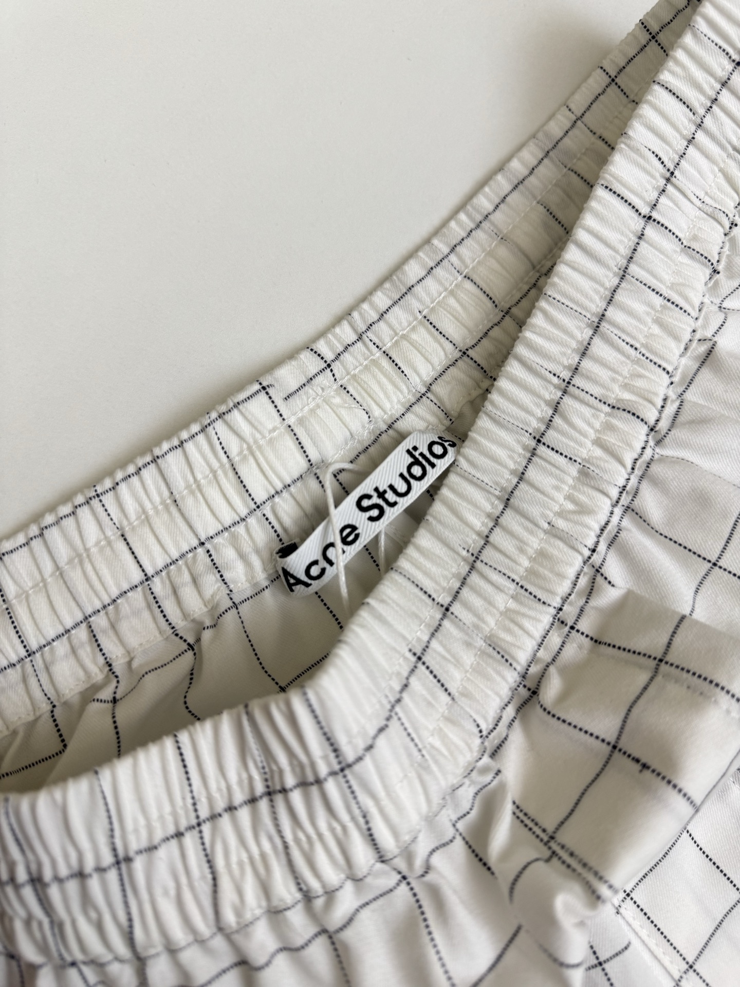 Acne Studios Acne Studios SS26白黑线条格纹字母休闲短裤