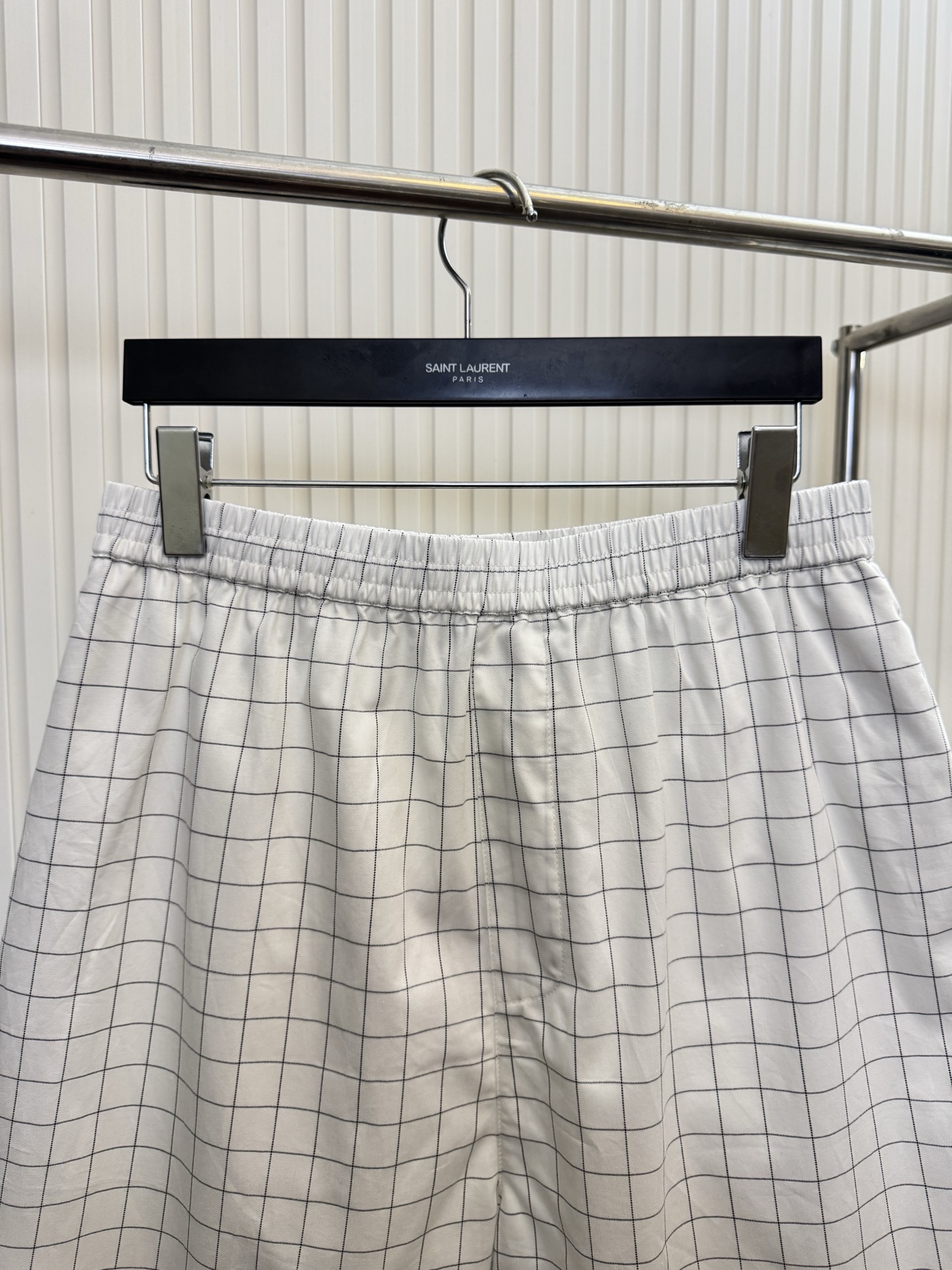 Acne Studios Acne Studios SS26白黑线条格纹字母休闲短裤