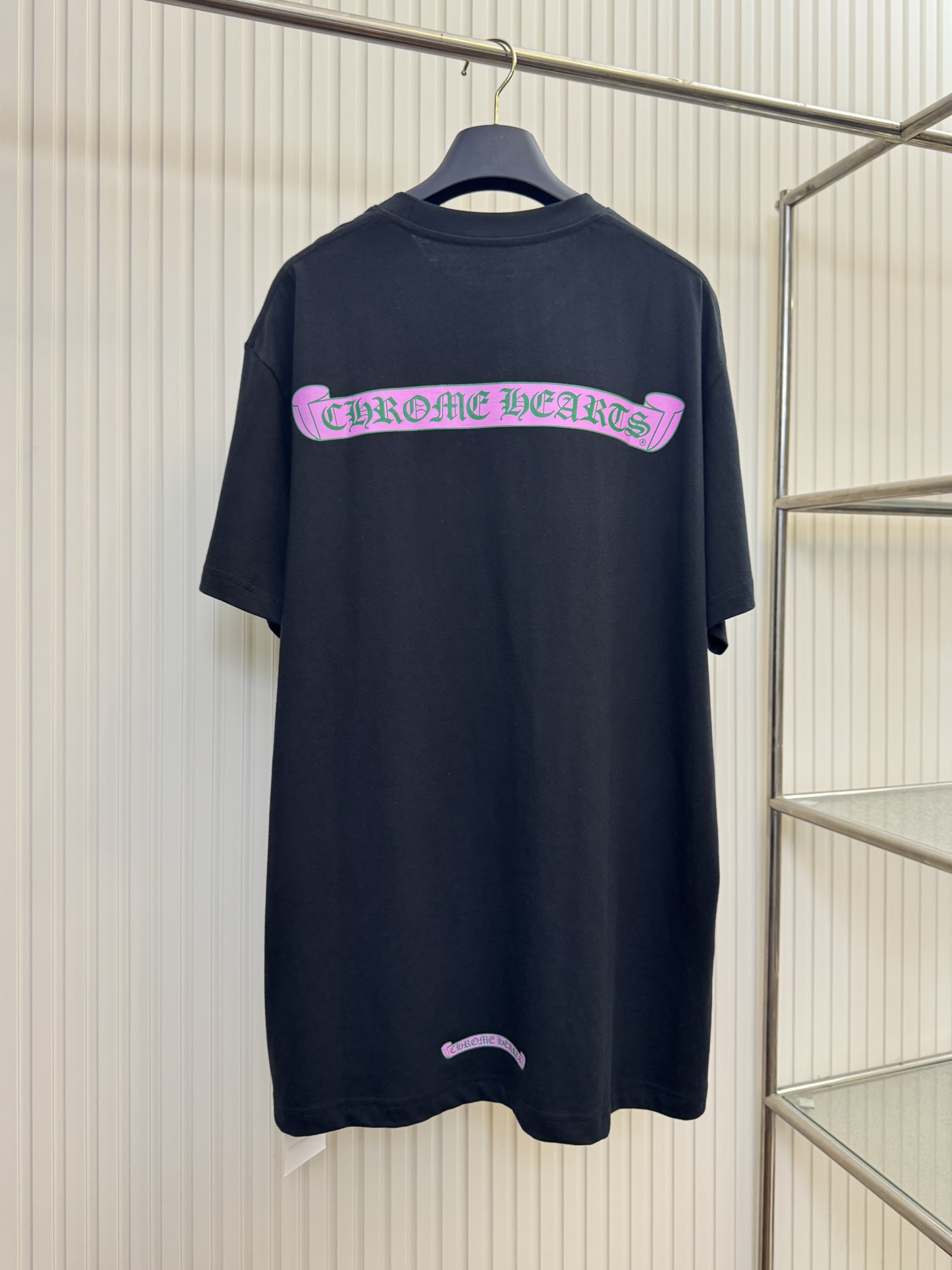 Chrome Hearts CH 克罗心 口袋粉绿卷轴印花短袖T恤