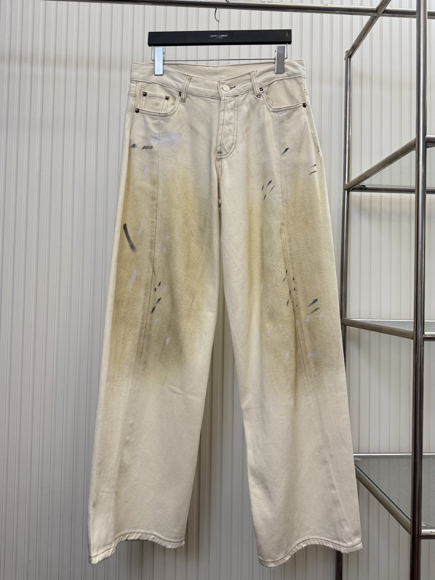 Acne Studios Acne Studios 26SS 2006米白泼墨牛仔长裤