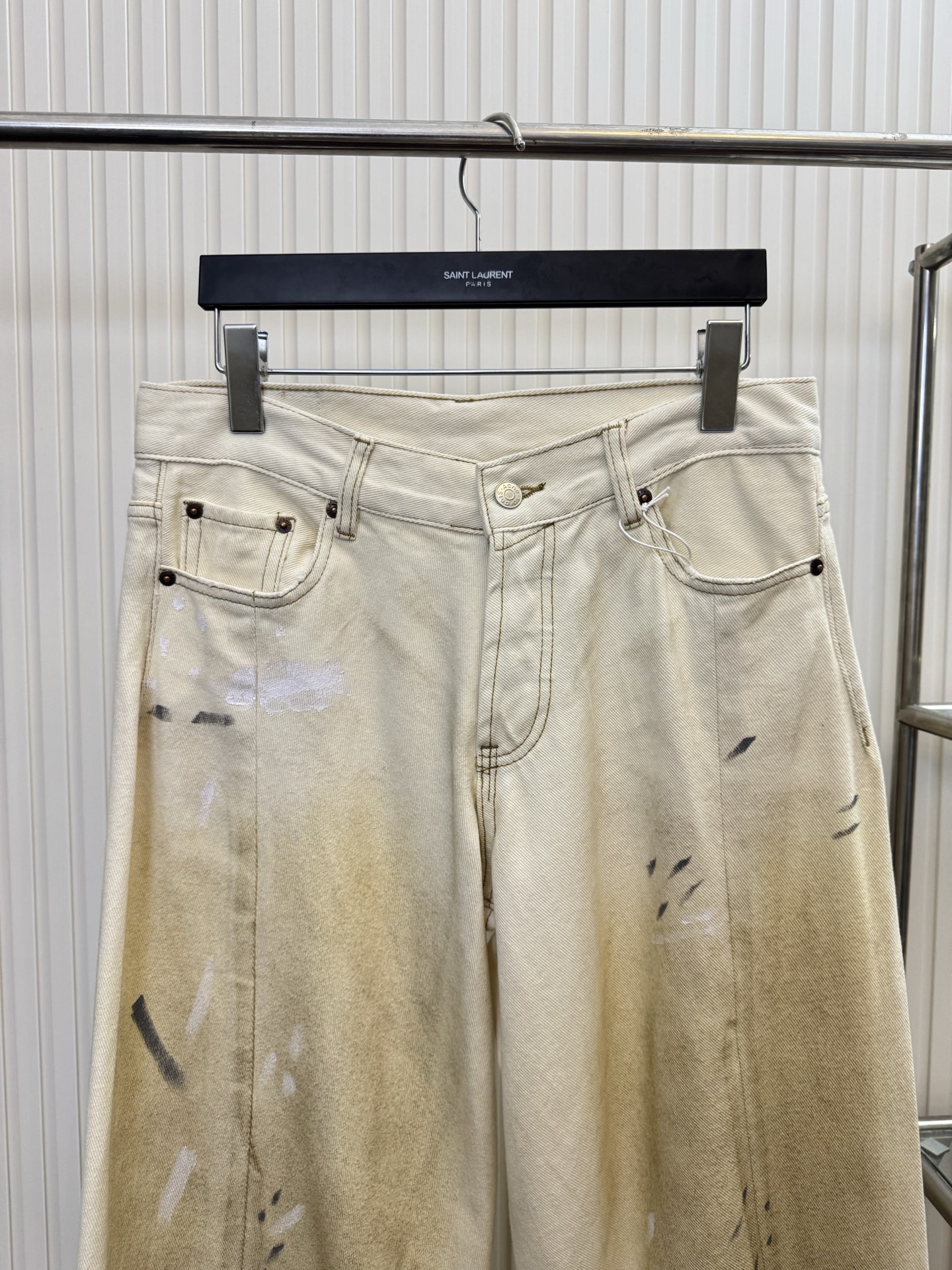 Acne Studios Acne Studios 26SS 2006米白泼墨牛仔长裤