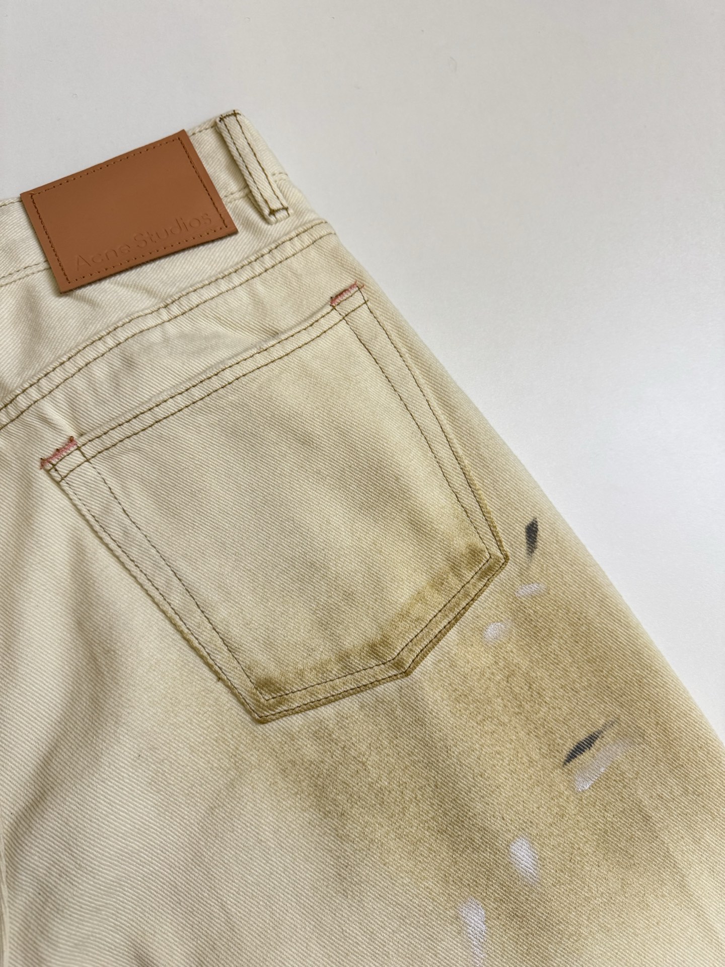 Acne Studios Acne Studios 26SS 2006米白泼墨牛仔长裤