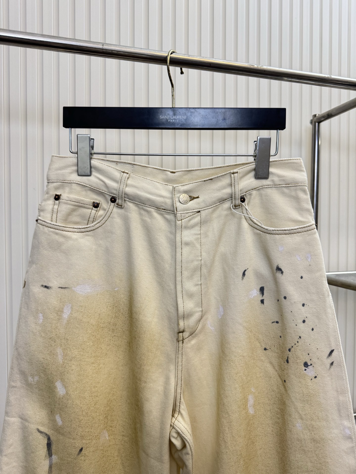 Acne Studios Acne Studios ss26白泼墨牛仔七分短裤