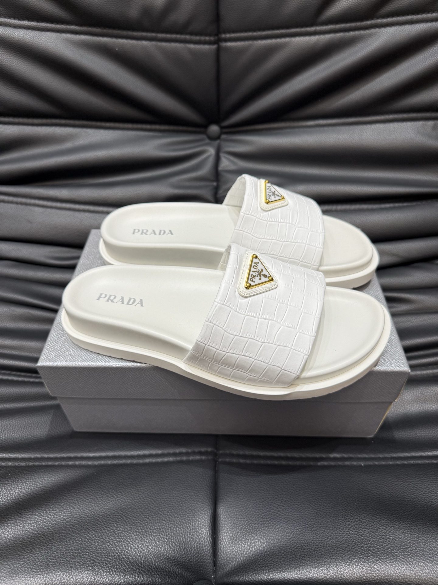 Prada White Leather Sandals for Women | Comfortable & Stylish Summer Slides 4 i1742016869232 4899 0 2