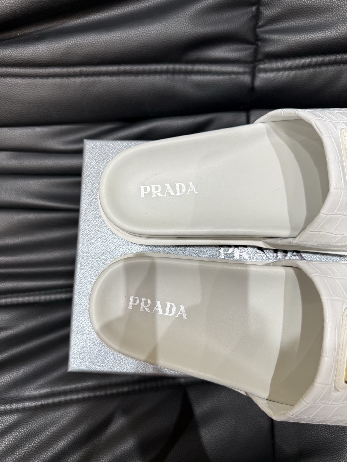 Prada White Leather Sandals for Women | Comfortable & Stylish Summer Slides 10 i1742016886058 7084 0 8