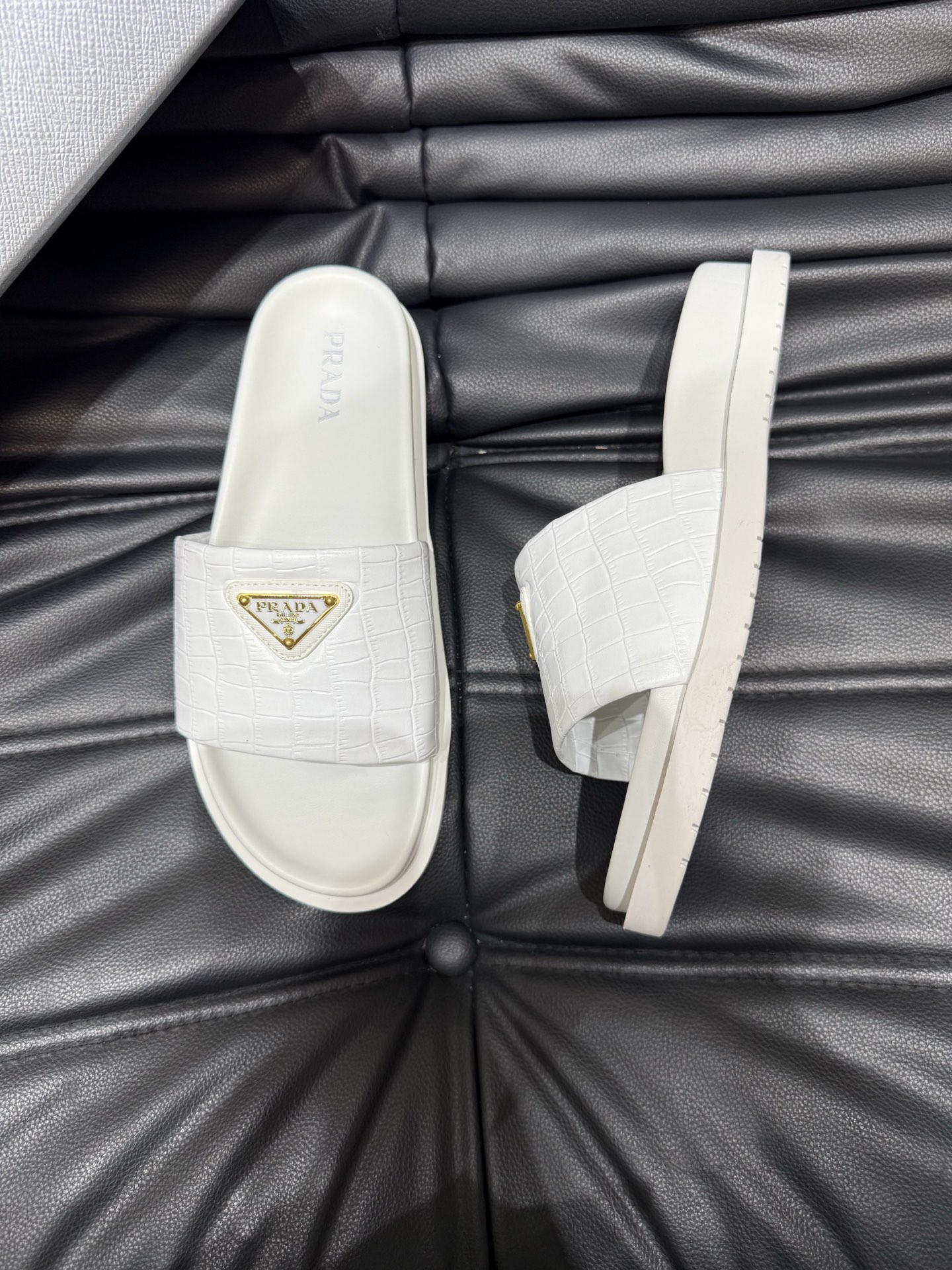 Prada White Leather Sandals for Women | Comfortable & Stylish Summer Slides 3 i1742016887250 8181 0 1