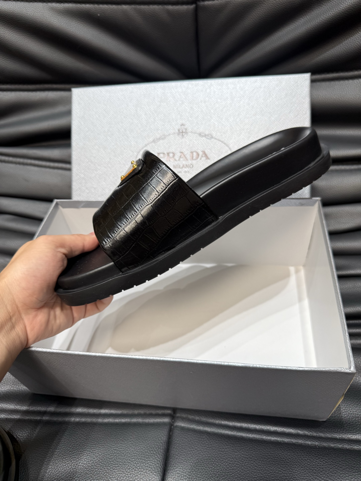 Prada Luxury Leather Slides: Comfortable and Stylish Summer Footwear 9 i1742016985295 2279 0 7
