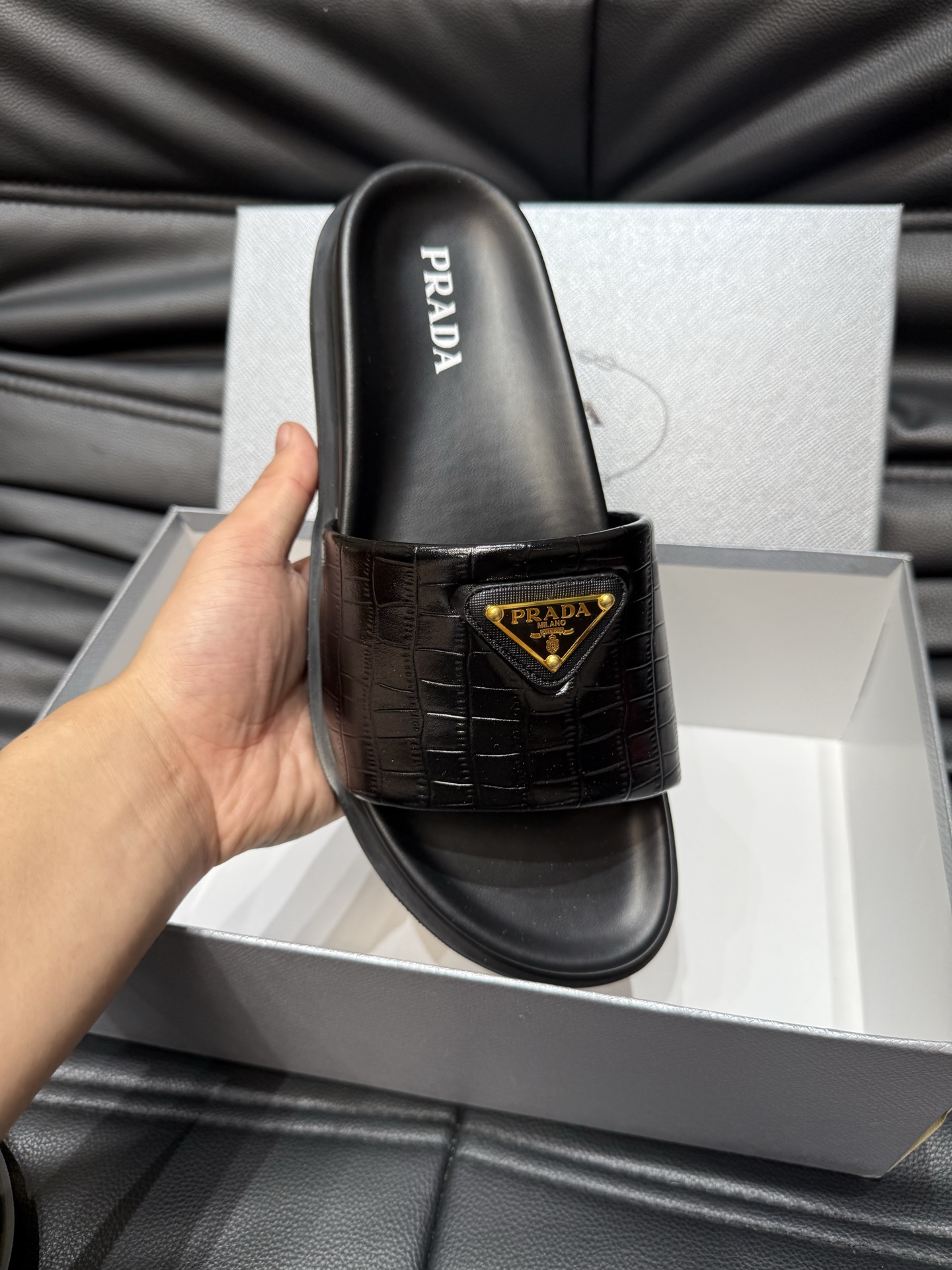Prada Luxury Leather Slides: Comfortable and Stylish Summer Footwear 8 i1742016995894 456 0 0
