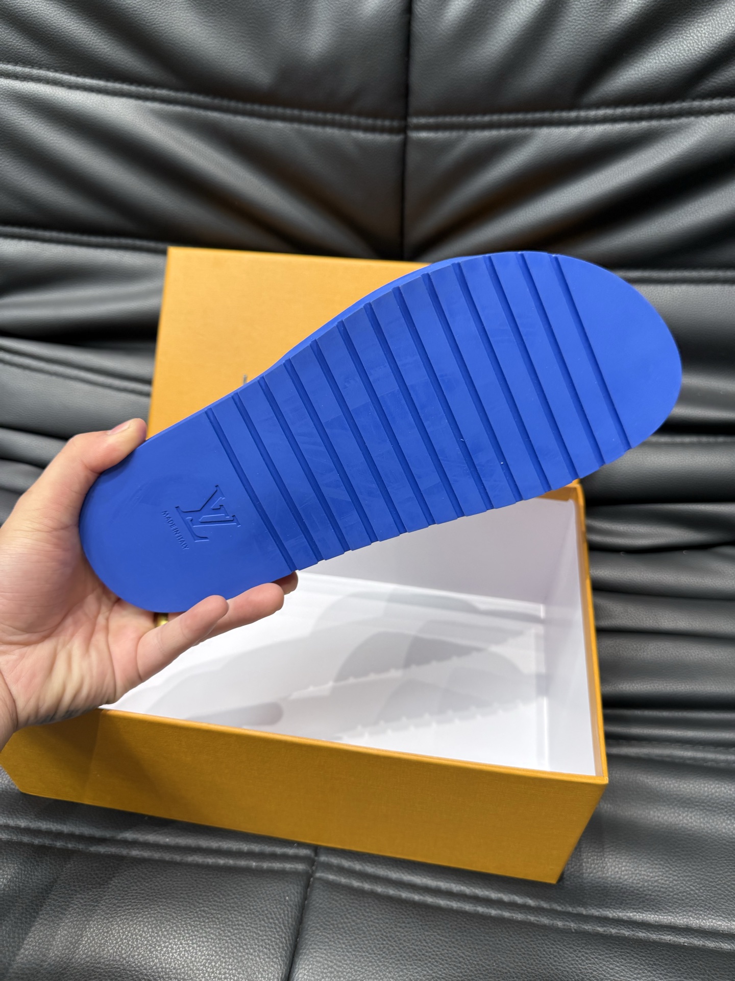 Louis Vuitton Blue Rubber Monogram Embossed Sliders Sandals Slides 10 i1744004965934 5955 0 8