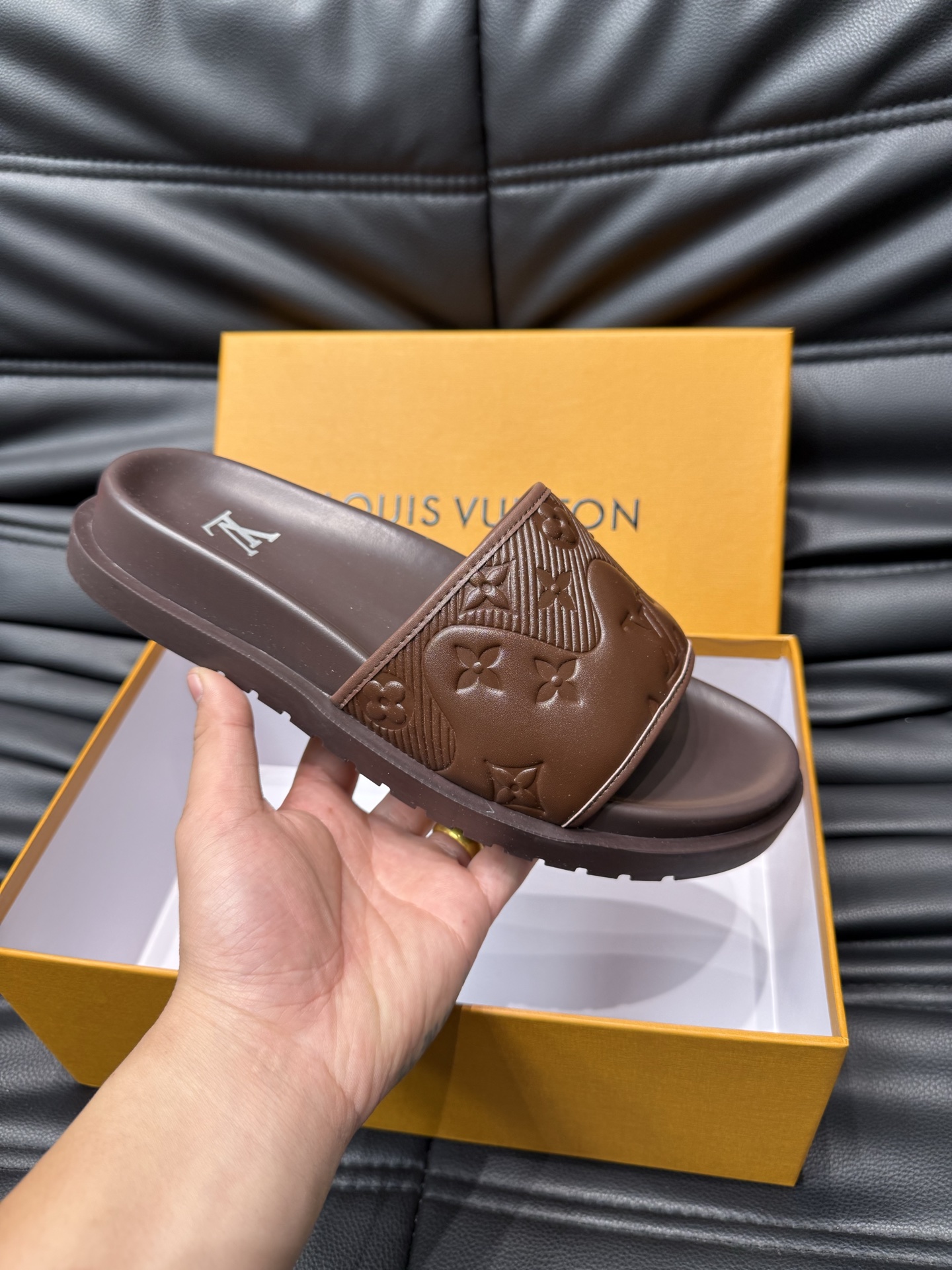Louis Vuitton Brown Leather Summer Beach Slides Sandals Size 38-44 7 i1744005163289 3502 0 5