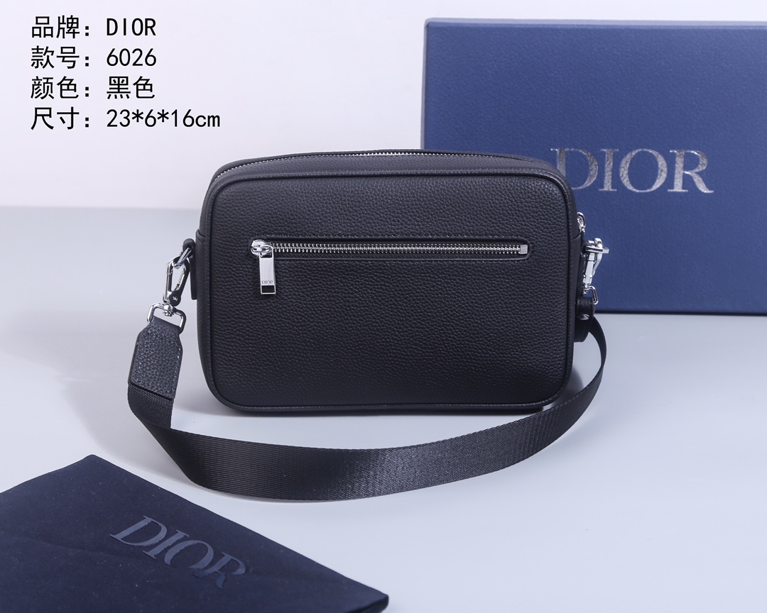 Dior Men's Black Leather Crossbody Bag | Model 6026 - Versatile & Stylish 5 i1731305799 3177 3