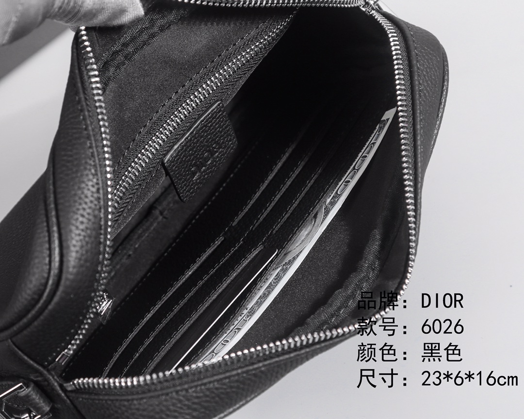 Dior Men's Black Leather Crossbody Bag | Model 6026 - Versatile & Stylish 10 i1731305799 3547 8
