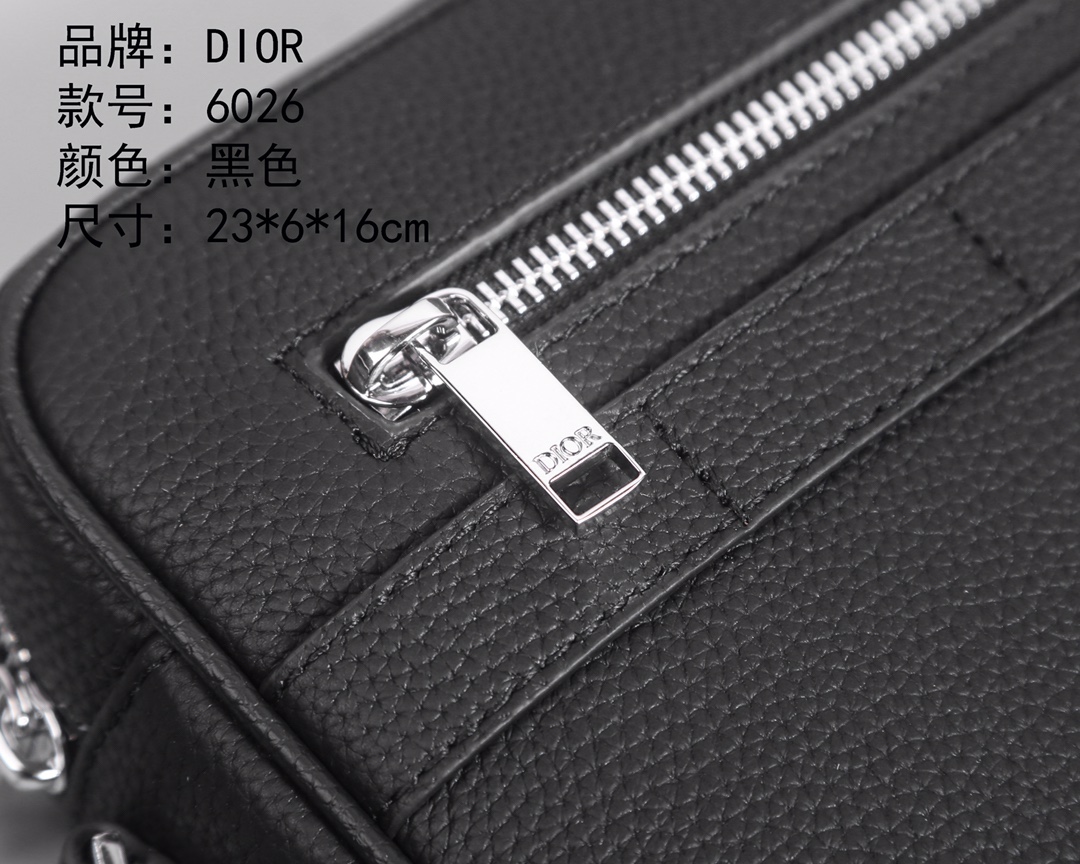 Dior Men's Black Leather Crossbody Bag | Model 6026 - Versatile & Stylish 7 i1731305799 3898 1