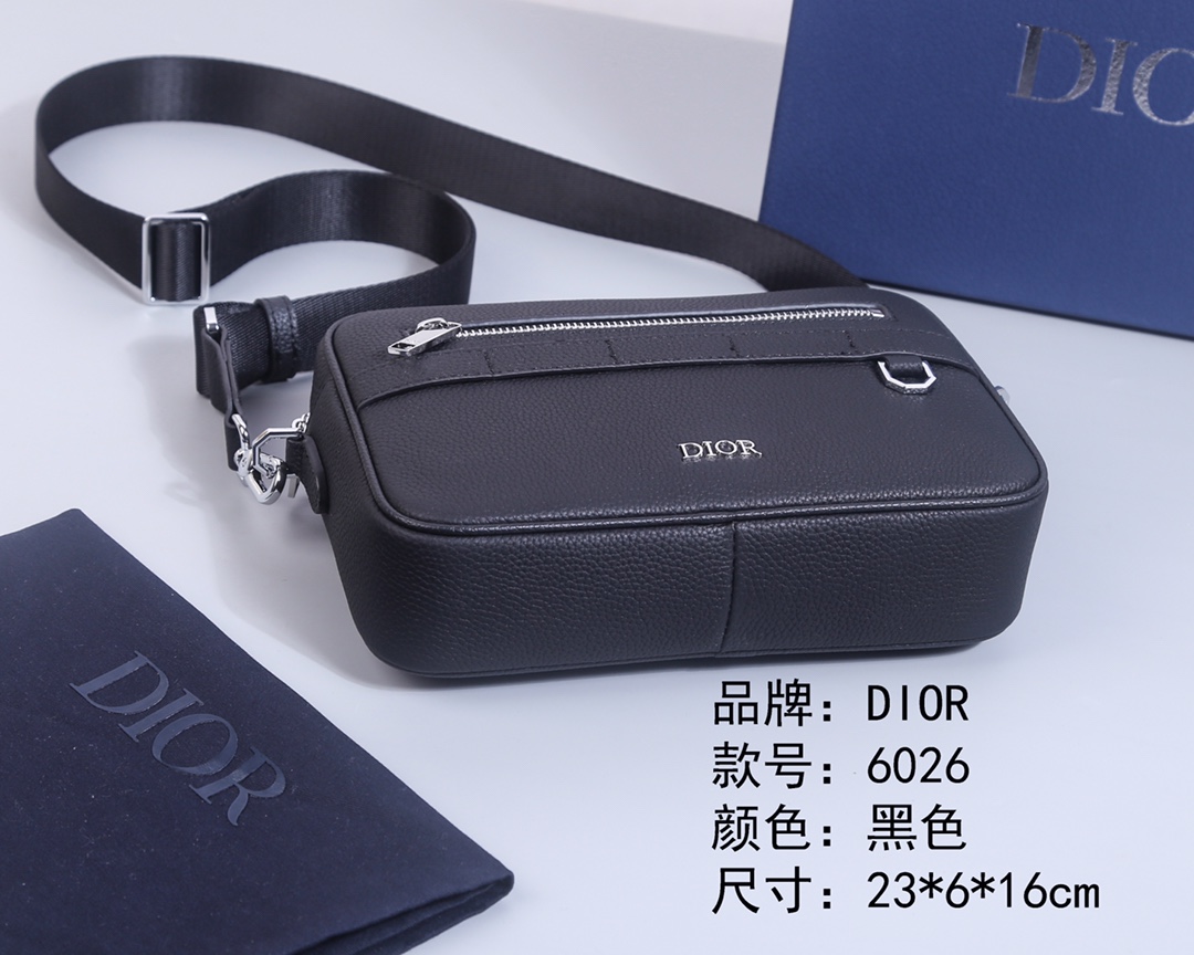Dior Men's Black Leather Crossbody Bag | Model 6026 - Versatile & Stylish 6 i1731305799 5958 7