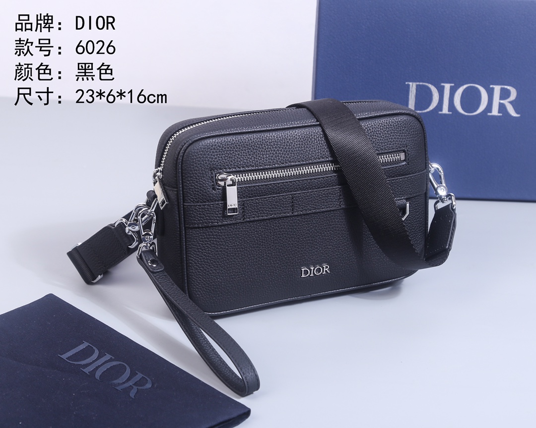 Dior Men's Black Leather Crossbody Bag | Model 6026 - Versatile & Stylish 4 i1731305799 7293 6