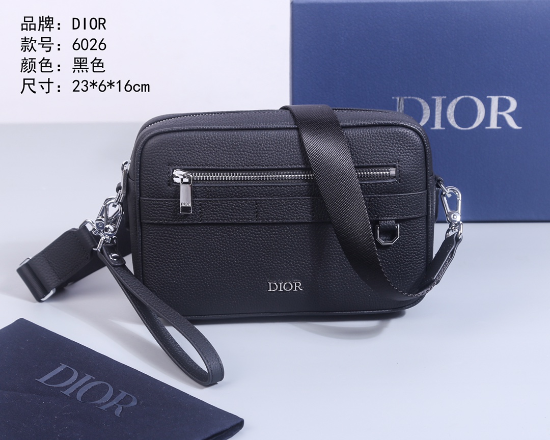 Dior Men's Black Leather Crossbody Bag | Model 6026 - Versatile & Stylish 2 i1731305799 7508 5