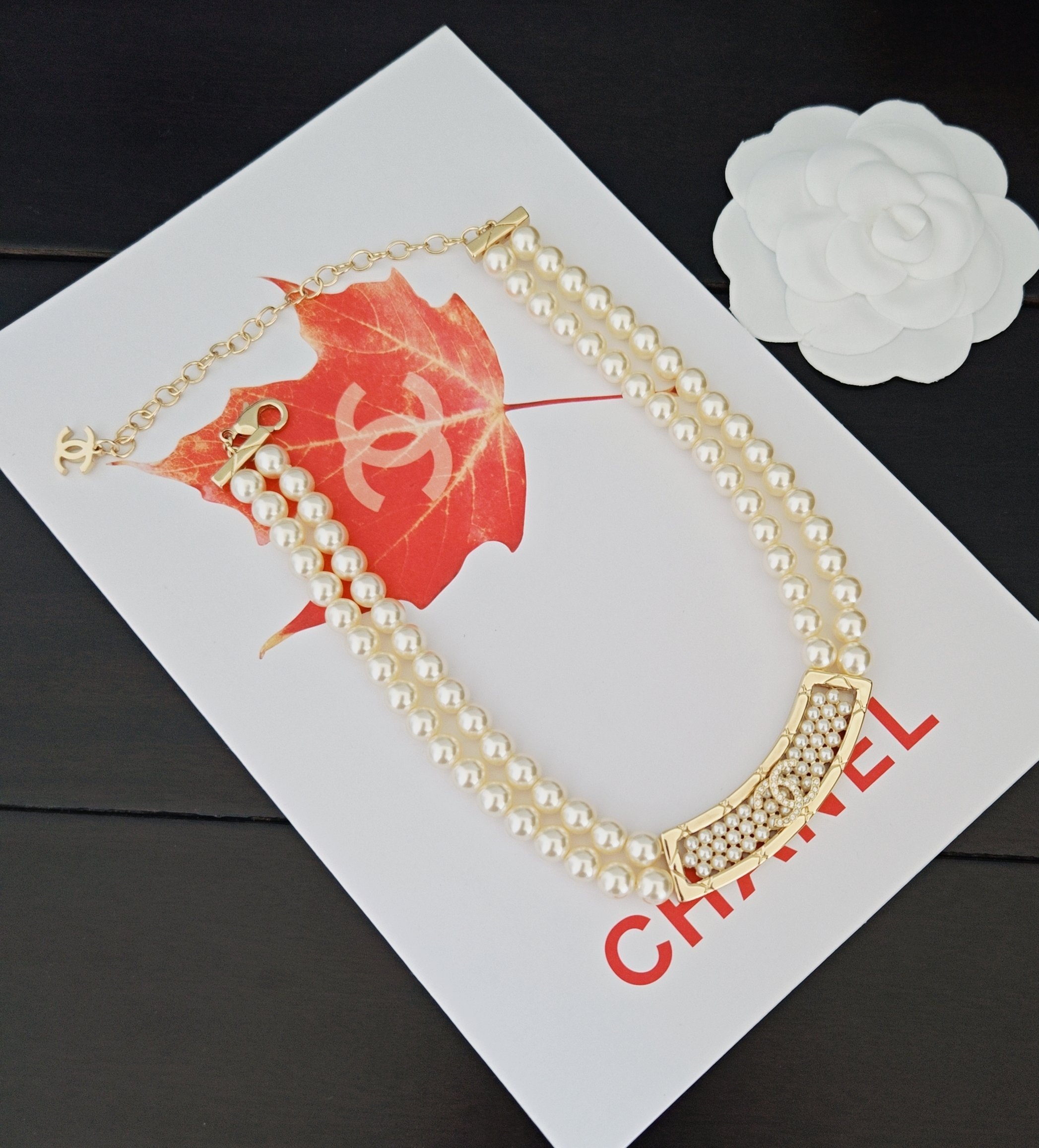  ch*nel  最新款🆕🆕重工珍珠双层项链】一致专柜🆕黄铜材质