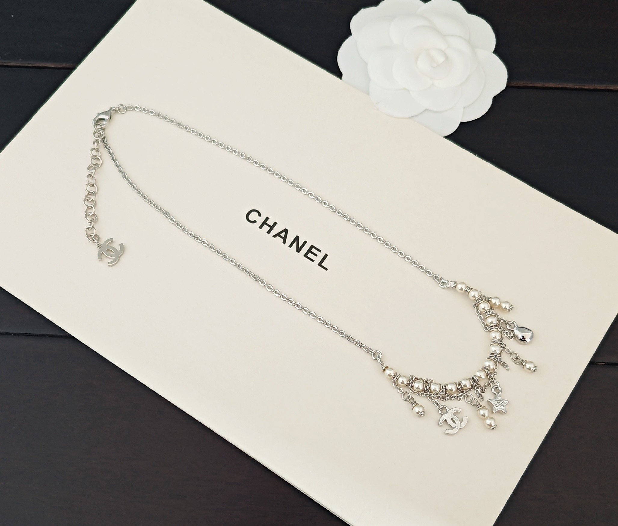 CH * nel latest model 🆕🆕 Platinum waterdrop knotted necklace with c - Jewelry 6