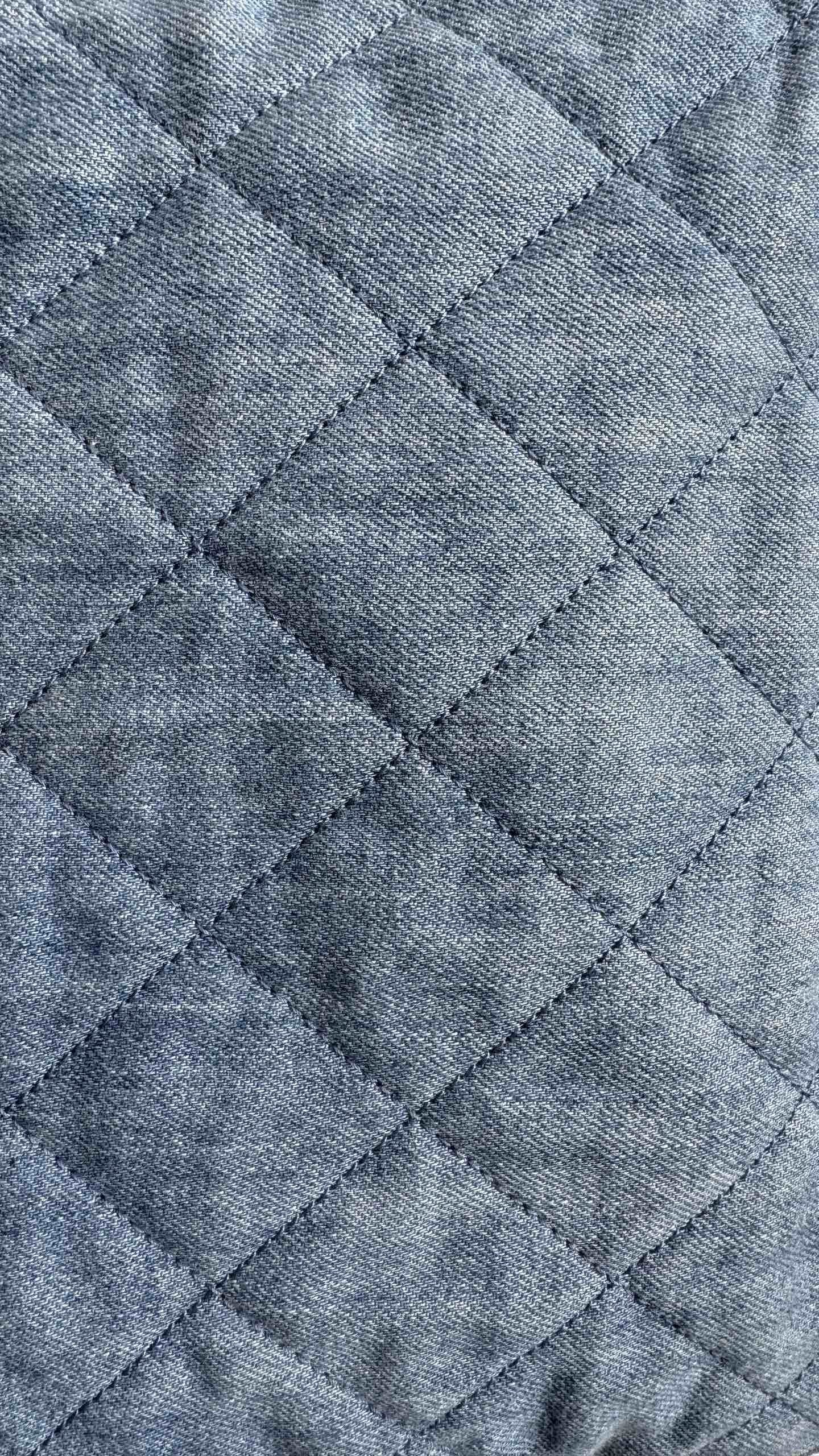 Quilted Denim Fabric Material, Durable & Soft, Ideal for DIY Projects