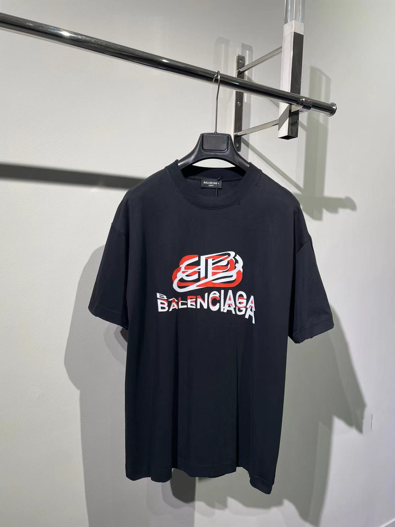 Balenciaga Clothing T-Shirt Black White Printing Unisex