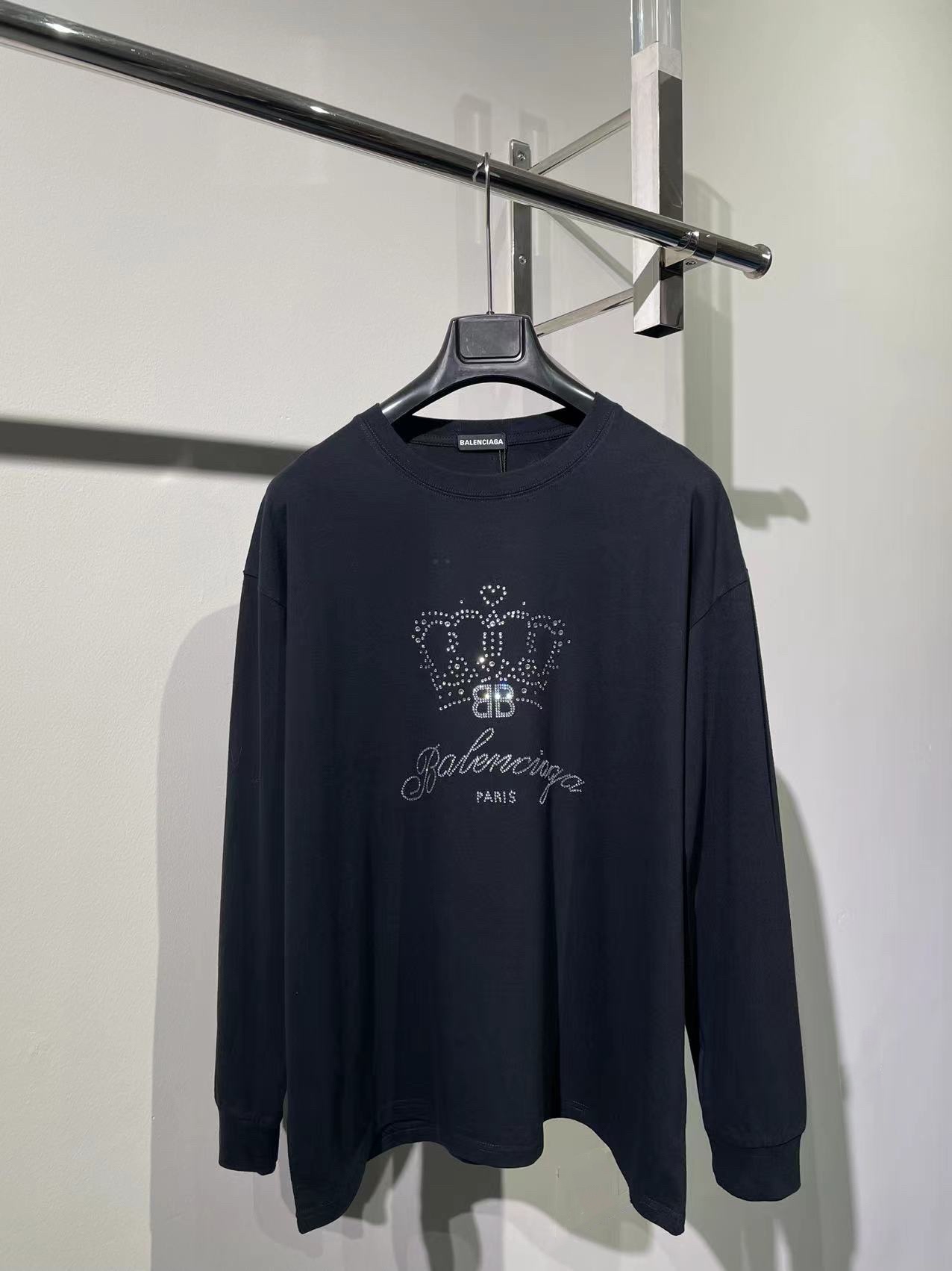 Balenciaga Clothing T-Shirt Black Unisex Long Sleeve