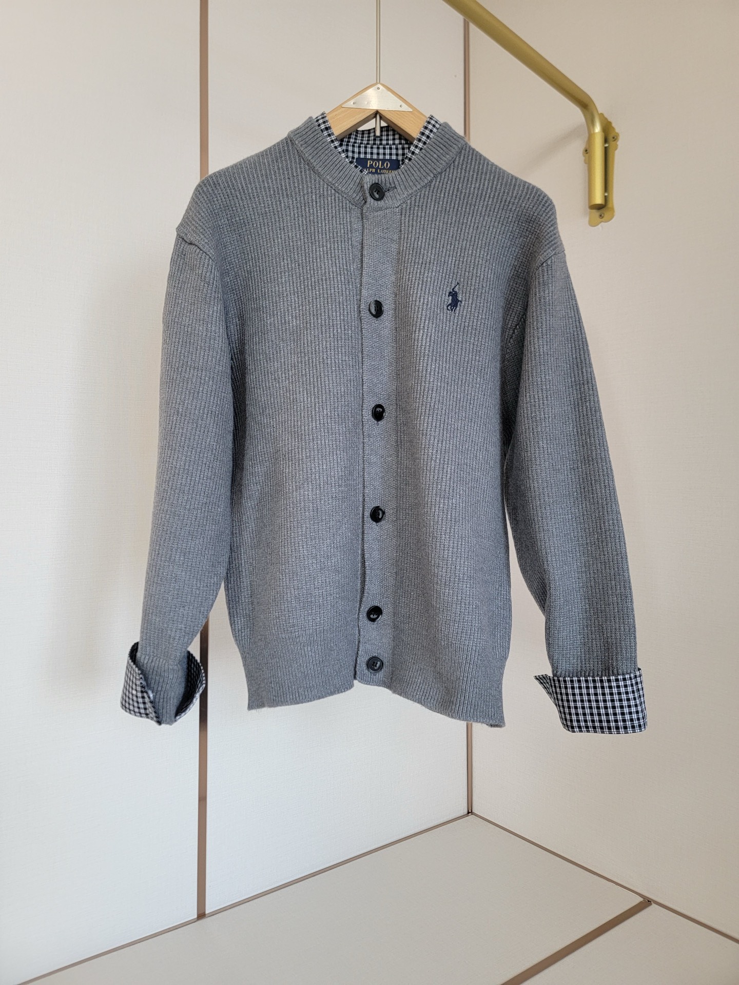 NO:523957,Lav Lauren's classic fake two pieces, 7-needle bead-ground flower needle method, 70-woven plaid cloth inside, versatile and easy to wear, S-XXL,, alexander wang19860909拉夫劳伦经典假两件,7针珠地打花针法,内搭70织格子布,百搭好穿,S-XXL,,,alexander wang,Men's clothing