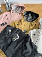 Descente Clothing Coats & Jackets Beige Grey Black Khaki Pink Splicing Unisex Silica Gel Spring Collection Fashion Hooded Top