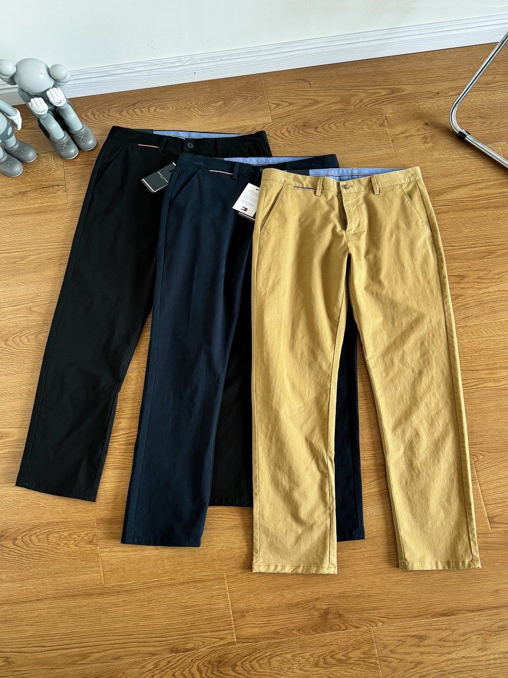 Tommy Clothing Pants & Trousers Black Khaki Men Cotton Spring/Fall Collection Fashion Casual